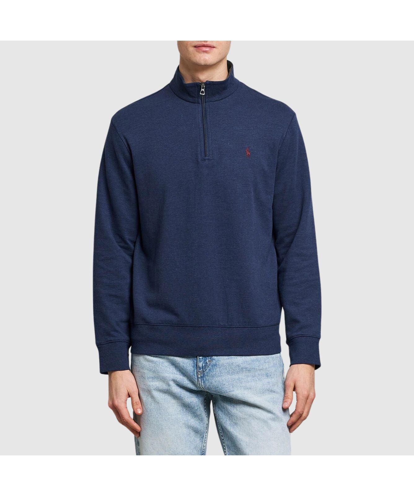 Polo Ralph Lauren Double Knit ¼ Zip Sweat | tan-710812963024-white