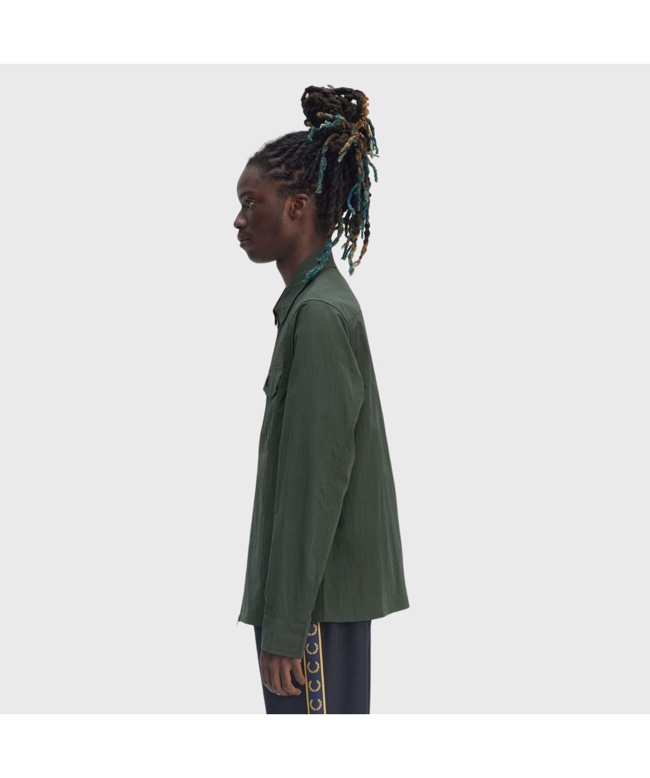 Fred Perry Zip Through Overshirt | Green - M5684-X89, Olive Mint