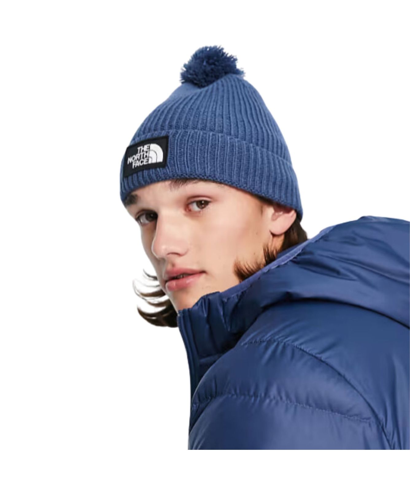 The North Face Logo Box Pom Unisex Beanie | Black