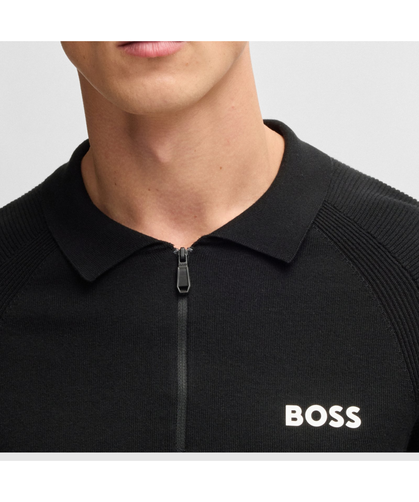 BOSS Active Perform Max Knit ¼ Zip S/S Polo Shirt | (50537146