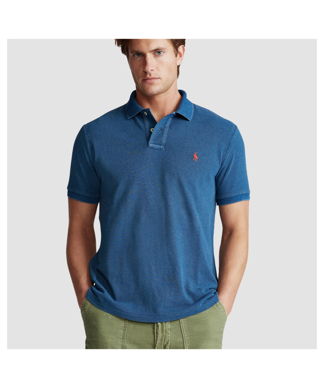 Polo Ralph Lauren Custom Slim Fit Mesh Polo Shirt | Indigo