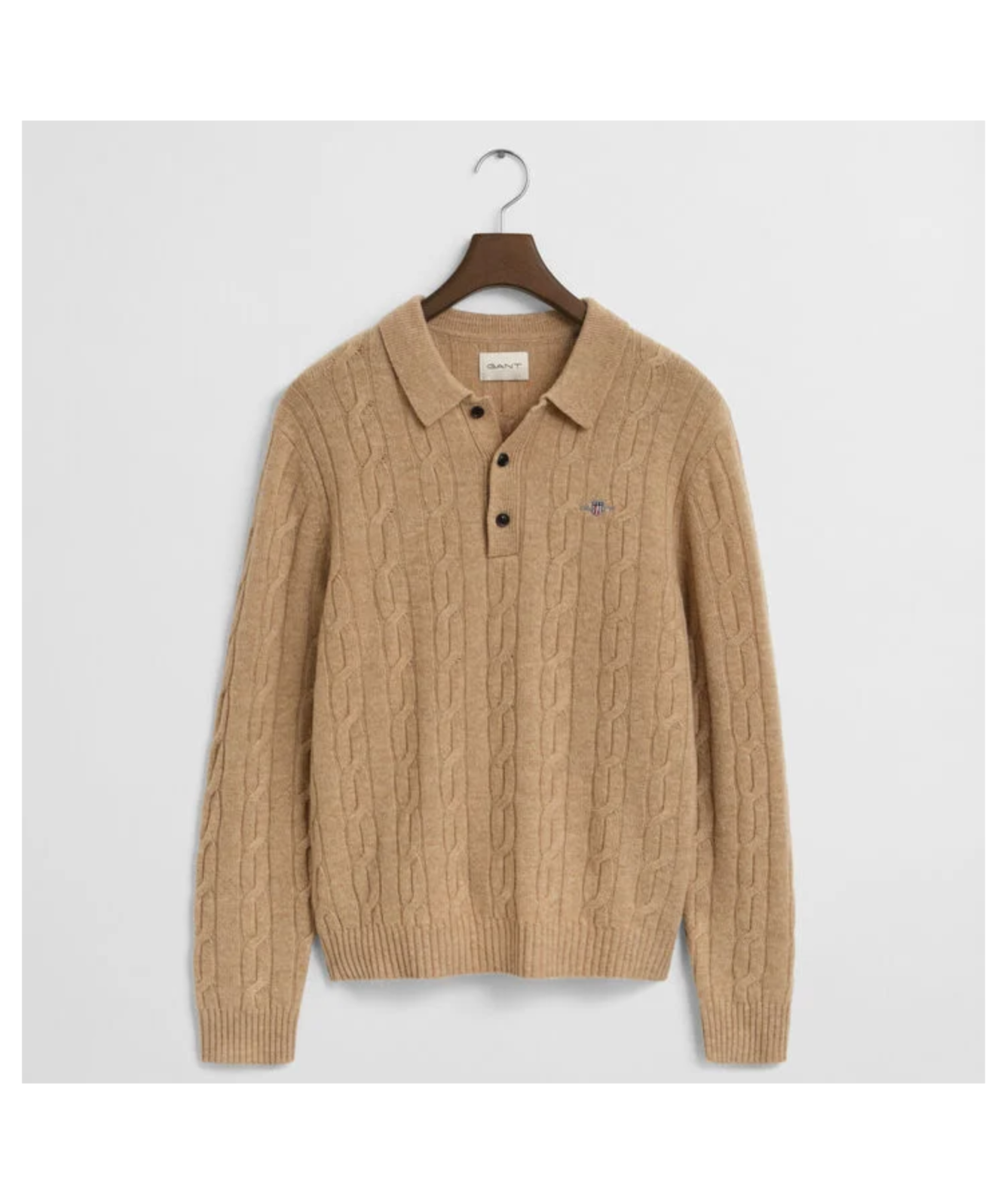 GANT Cable Polo Lambswool Sweater – Regular Fit | Kular Fashion