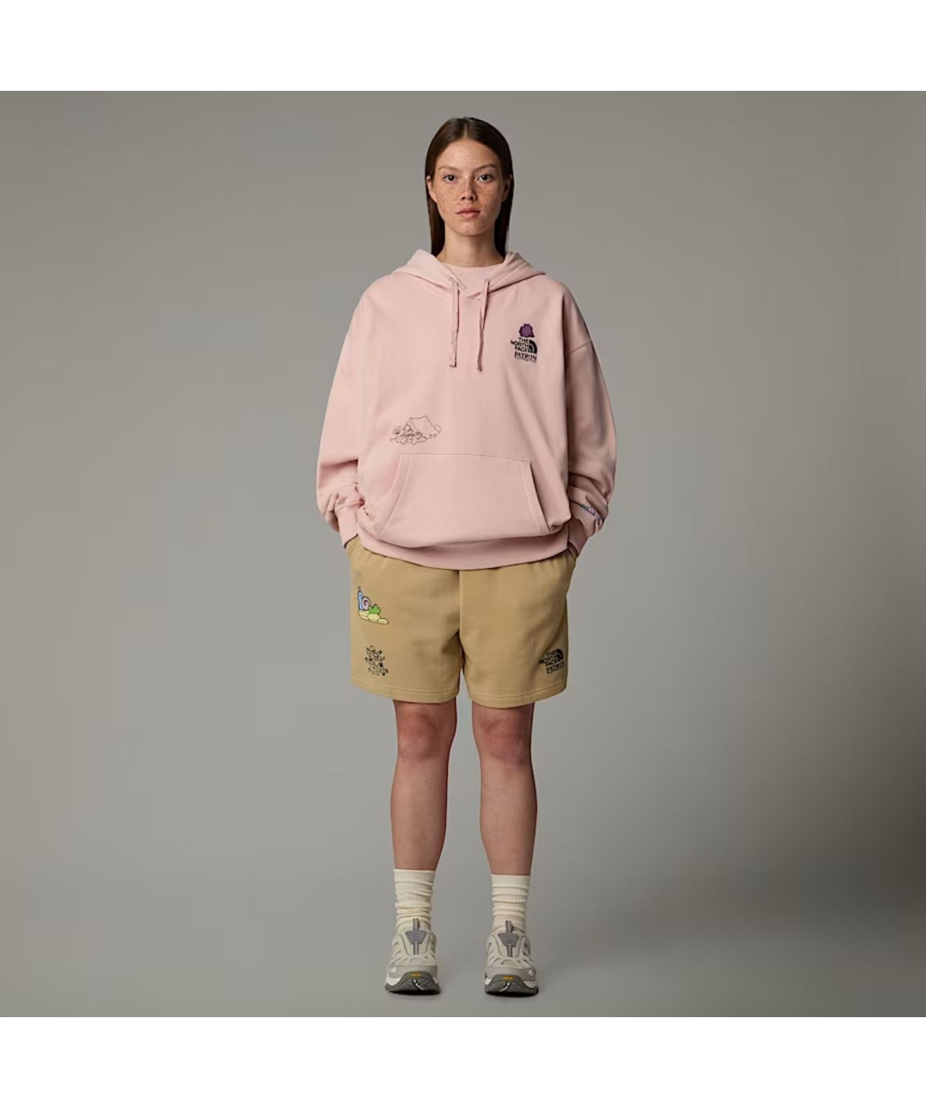 The North Face Mountain Cleanup Oversized Hoodie | Pink Moss
