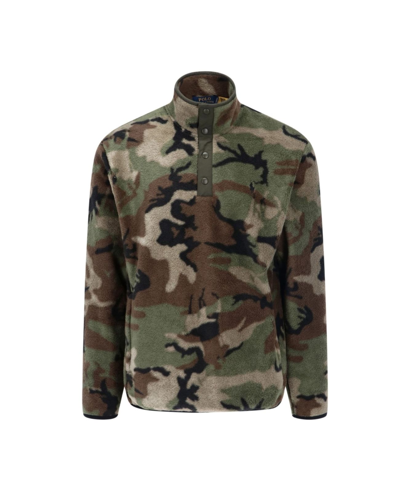Polo Ralph Lauren Sherpa Camo Buttoned Sweater | Green | Kular Fashion