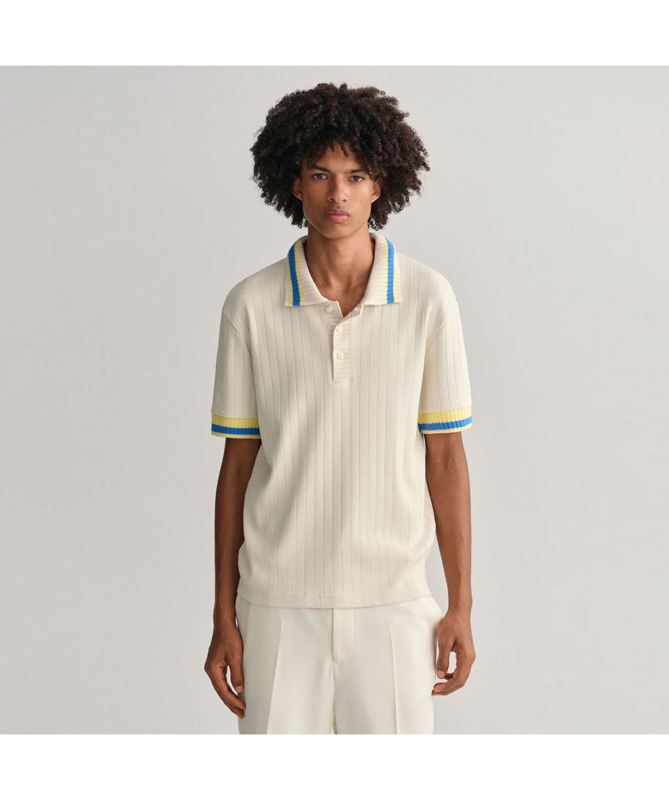 GANT Drop-Needle Piqué Polo Shirt |Cream