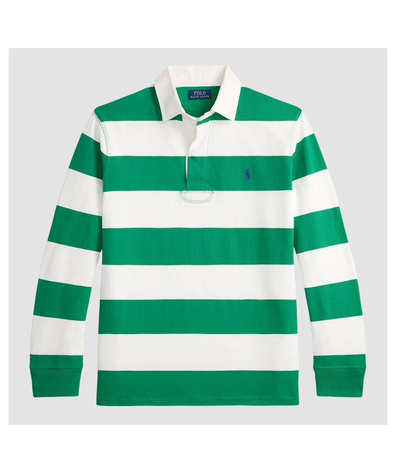 Men's Polo Ralph Lauren Rugby Shirt - Green/White | Kular Fashion
