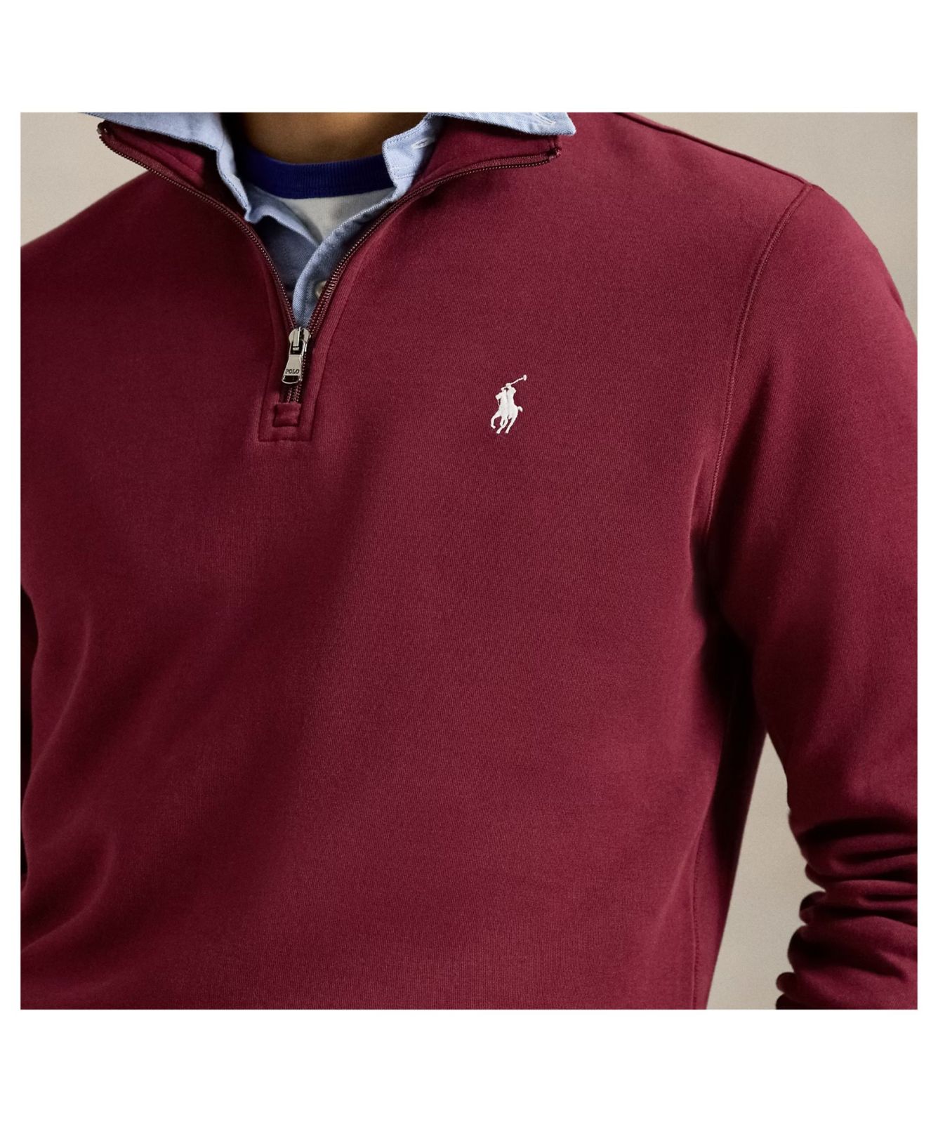 美品　POLO RALPH LAUREN Polo Ralph Lauren Double-Knit Quarter-Zip Pullover | Aviator Navy