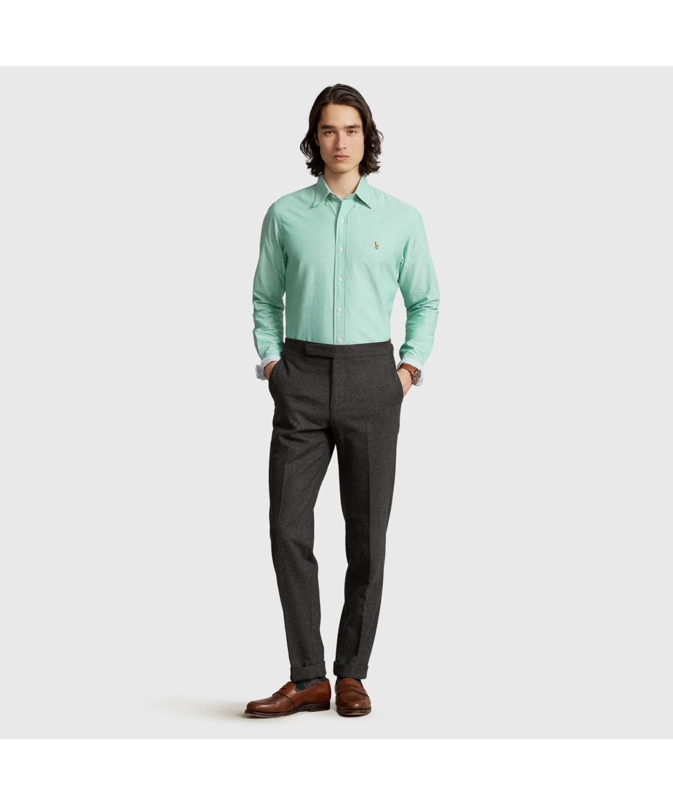 Polo Ralph Lauren icon logo Slim Fit Oxford Shirt Button Down in green