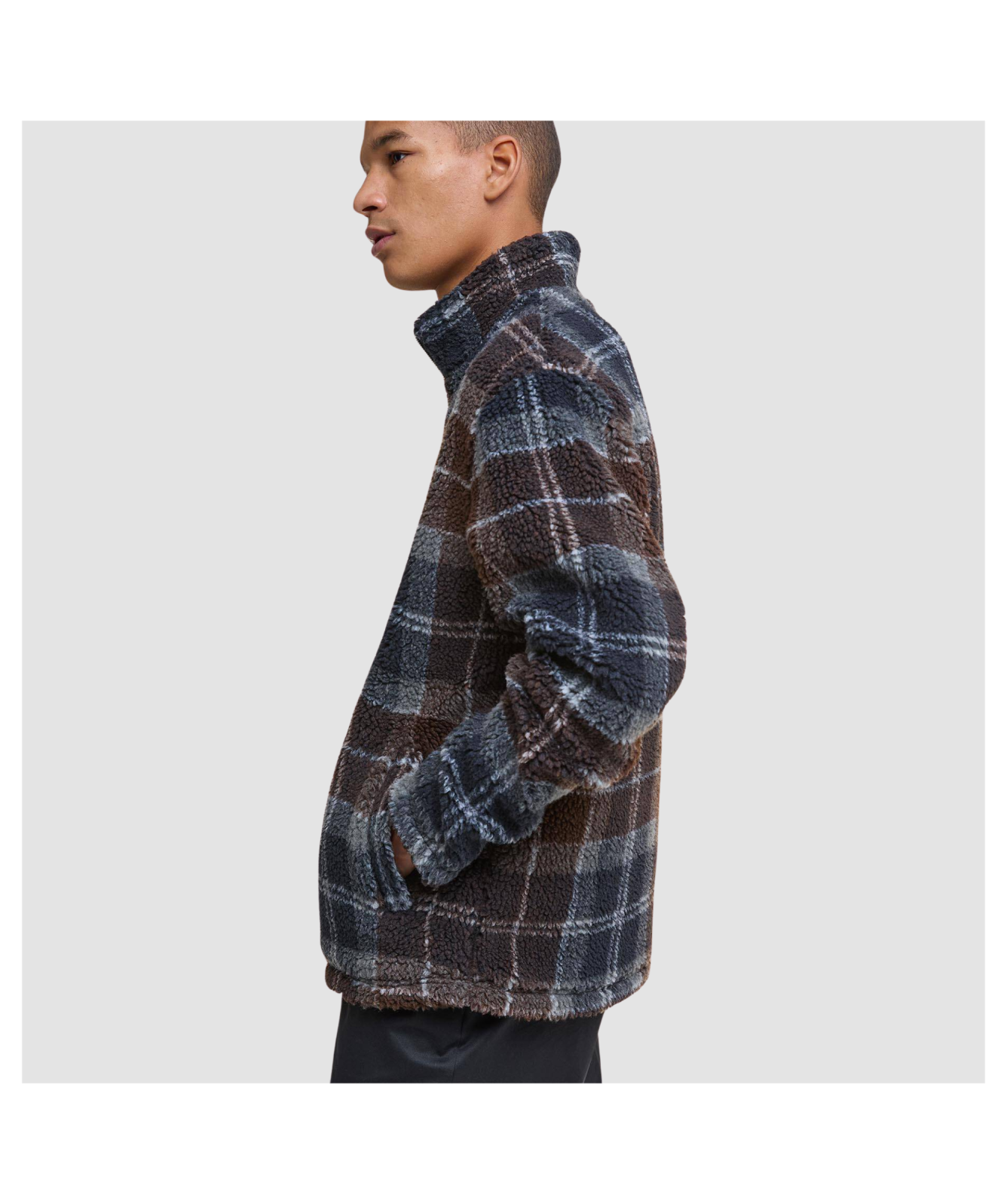 Barbour Sherpa Fleece - Tartan Blue | Kular Fashion