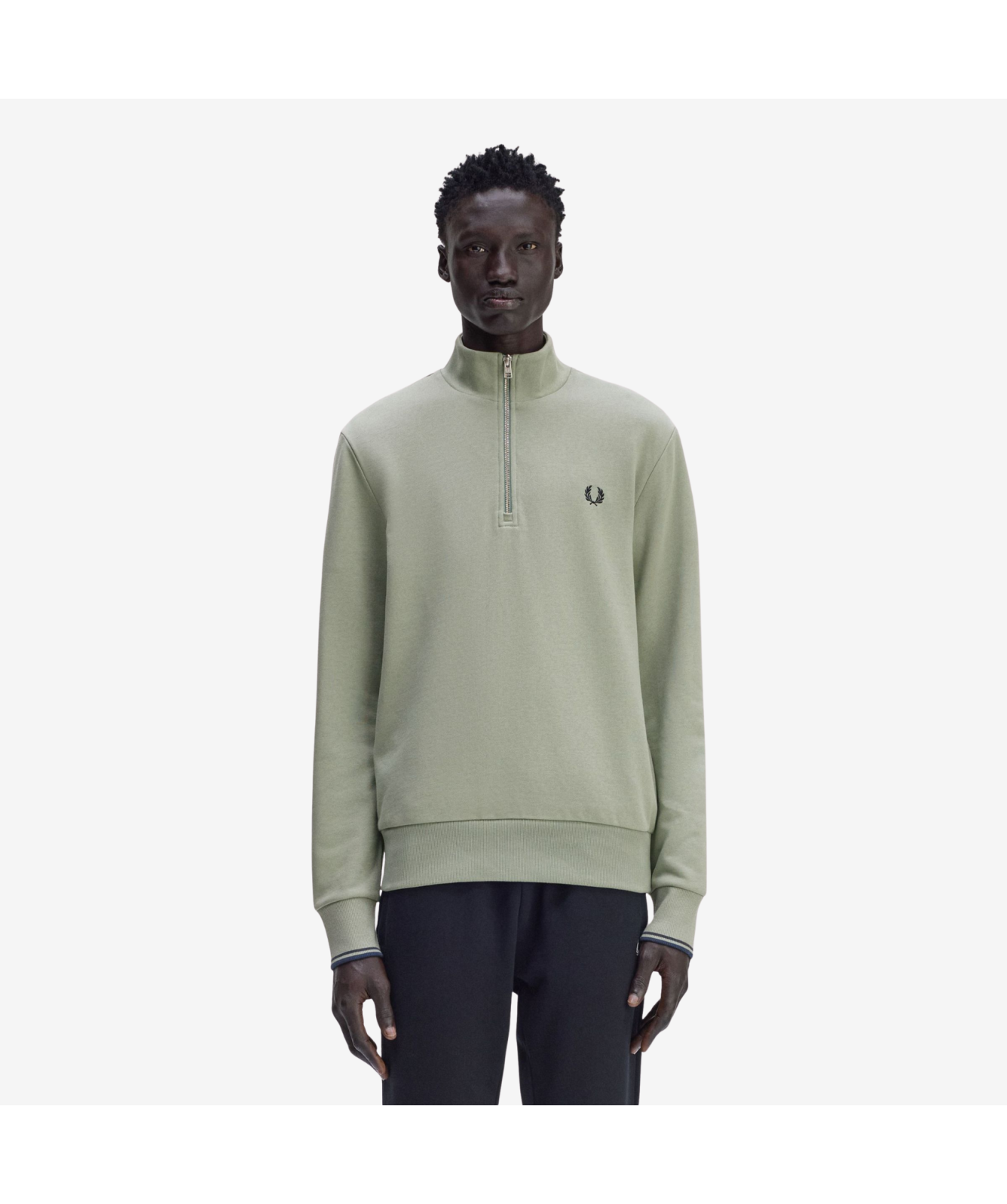 Fred Perry Half Zip Sweatshirt | Ecru- M3574-Z46, Sport