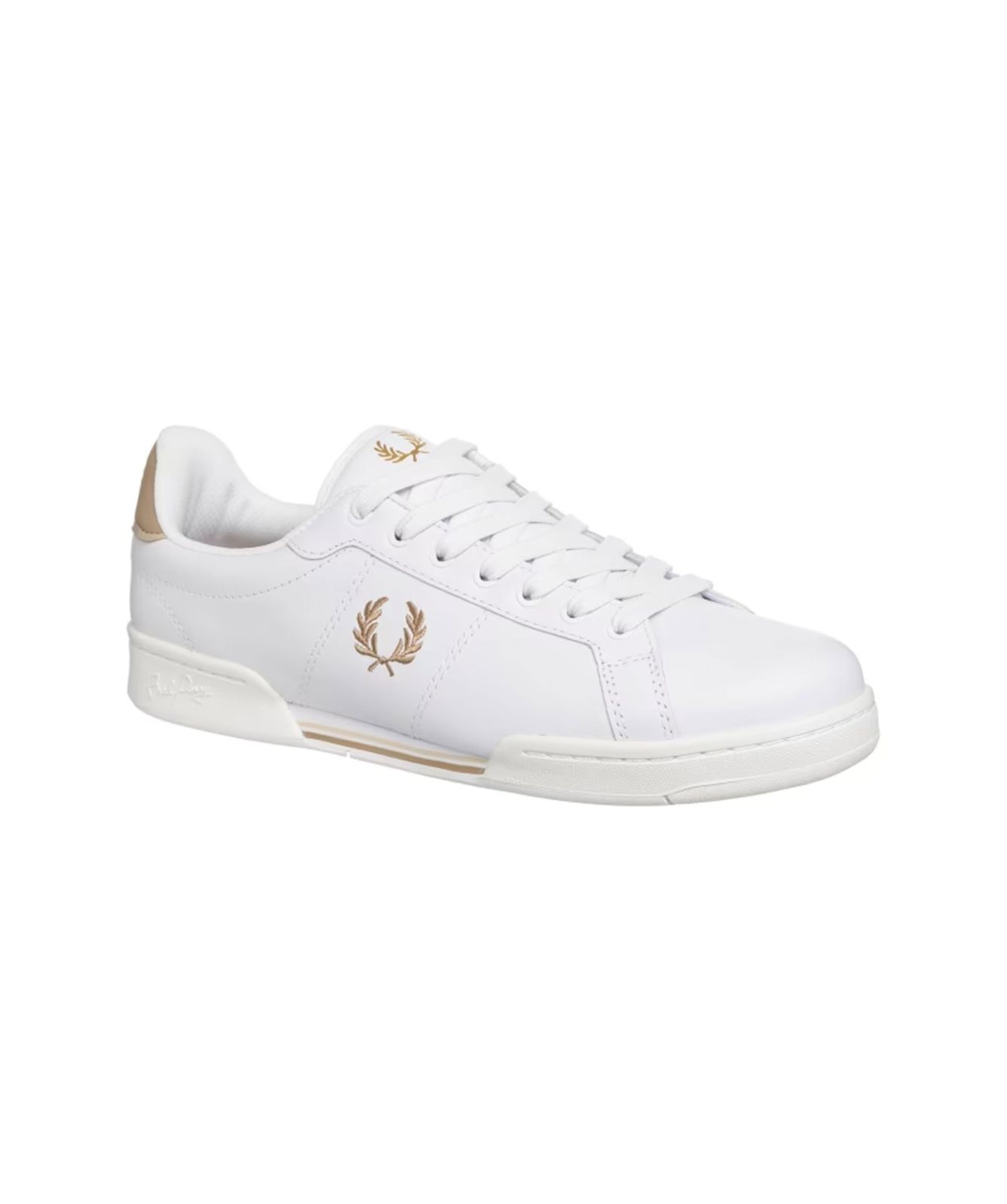 Perry Fred Perry B722 Leather Mens Trainers | White - 204185