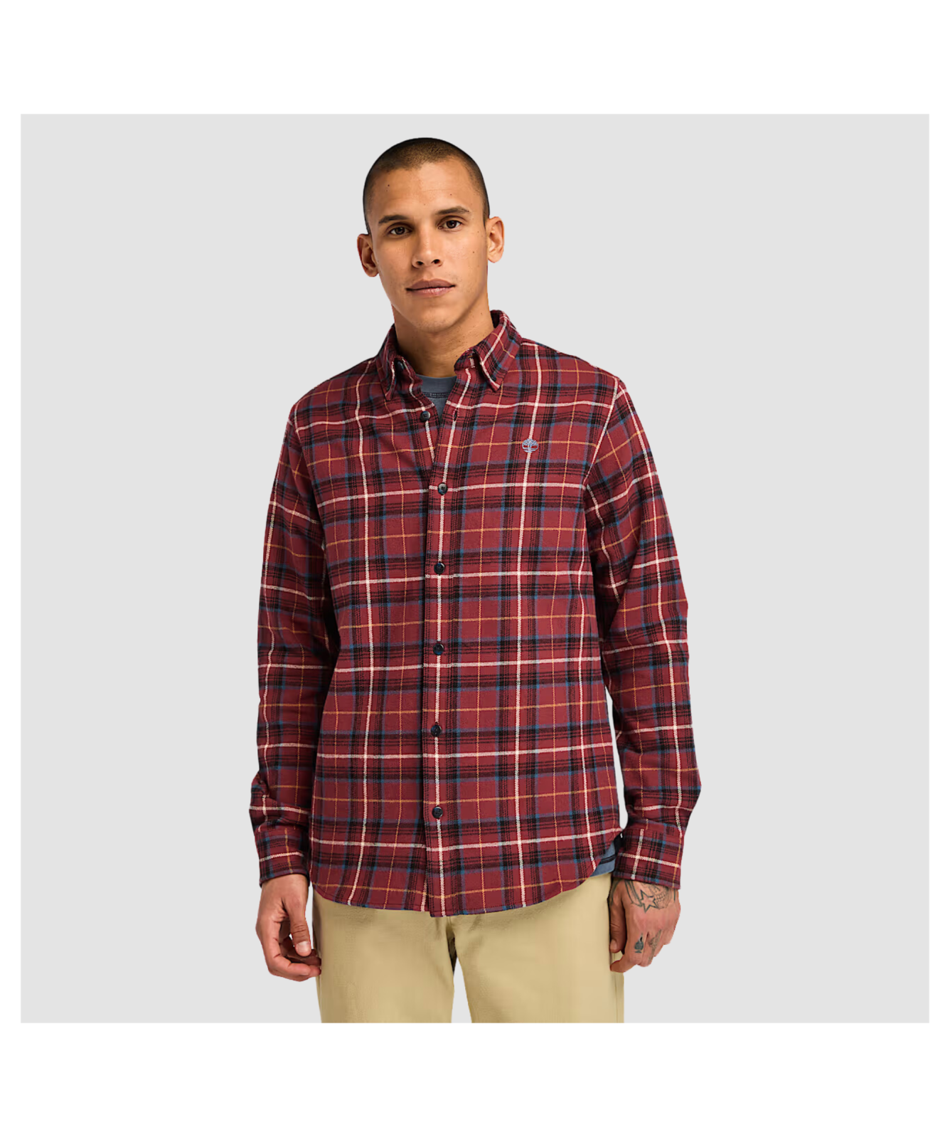 Timberland Men's Midweight Flannel Check Shirt | Red