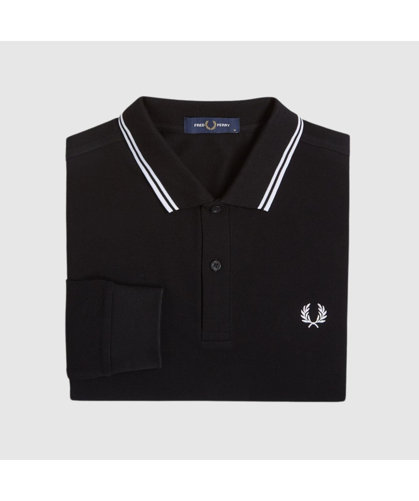 Fred Perry Long Sleeve Twin Tipped Polo Shirt | Navy-M3636