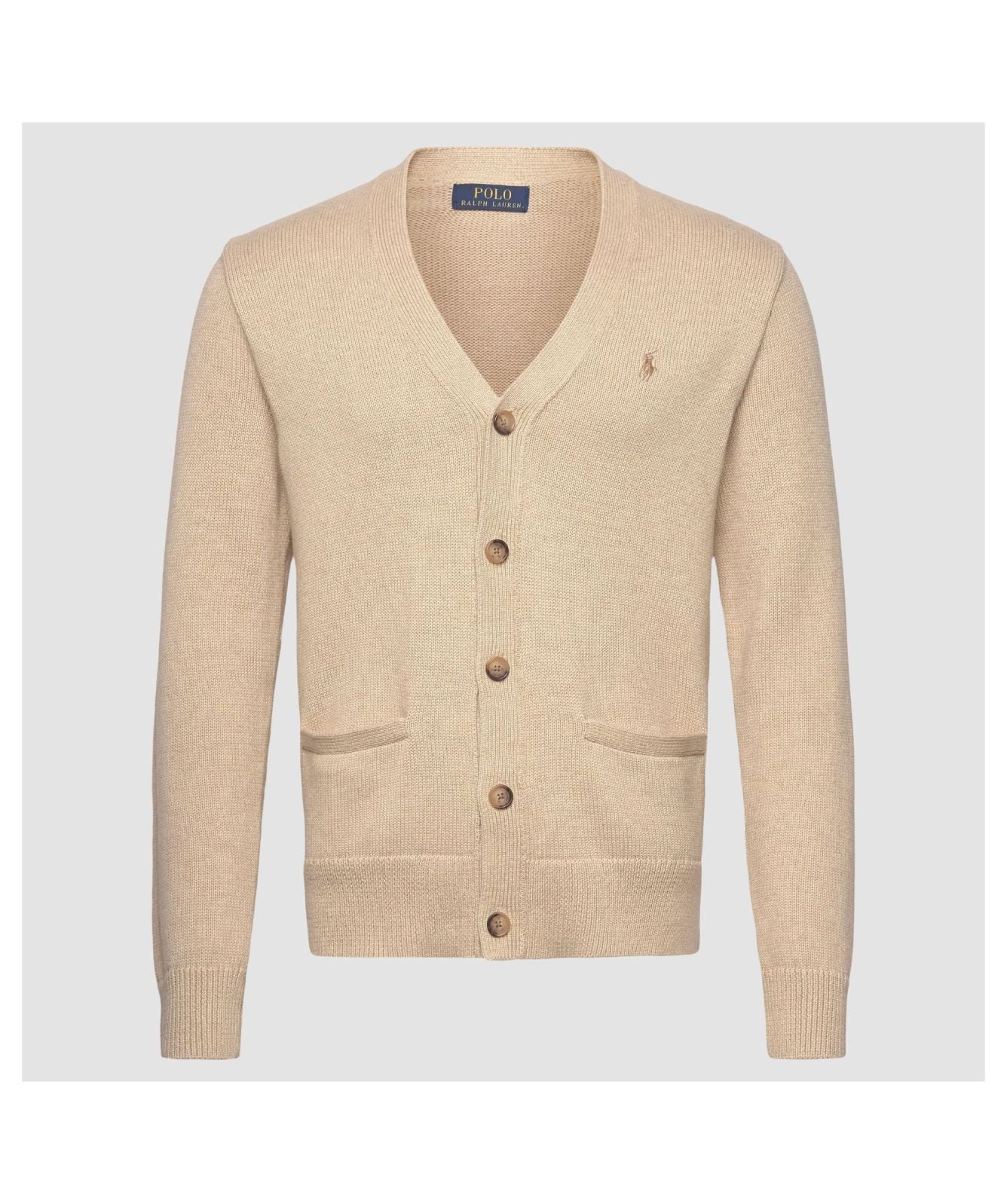 Men's Polo Ralph Lauren V-Neck Cardigan - Tan | Kular Fashion