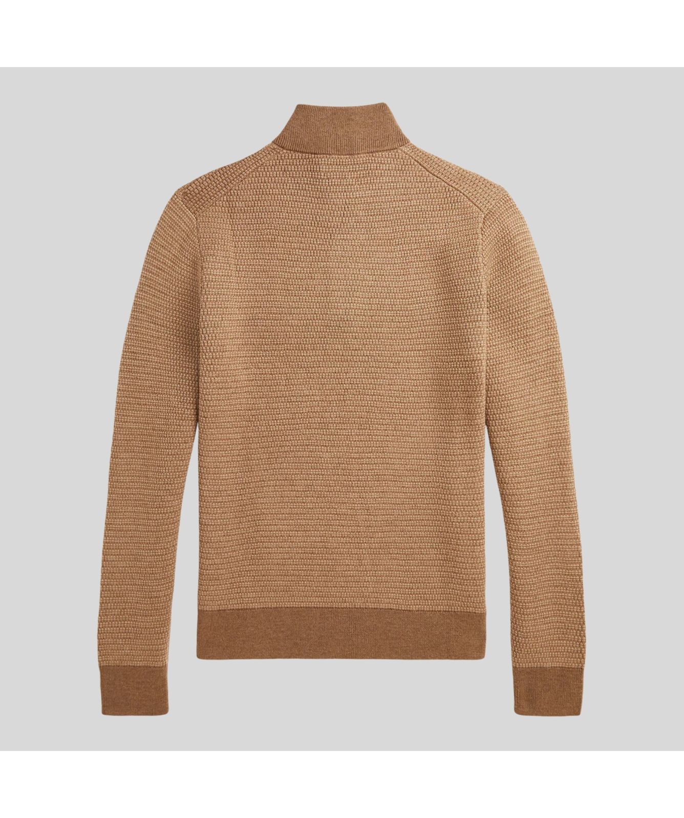 Polo Ralph Lauren Long Sleeves ¼ Zip Wool Jumper | Camel