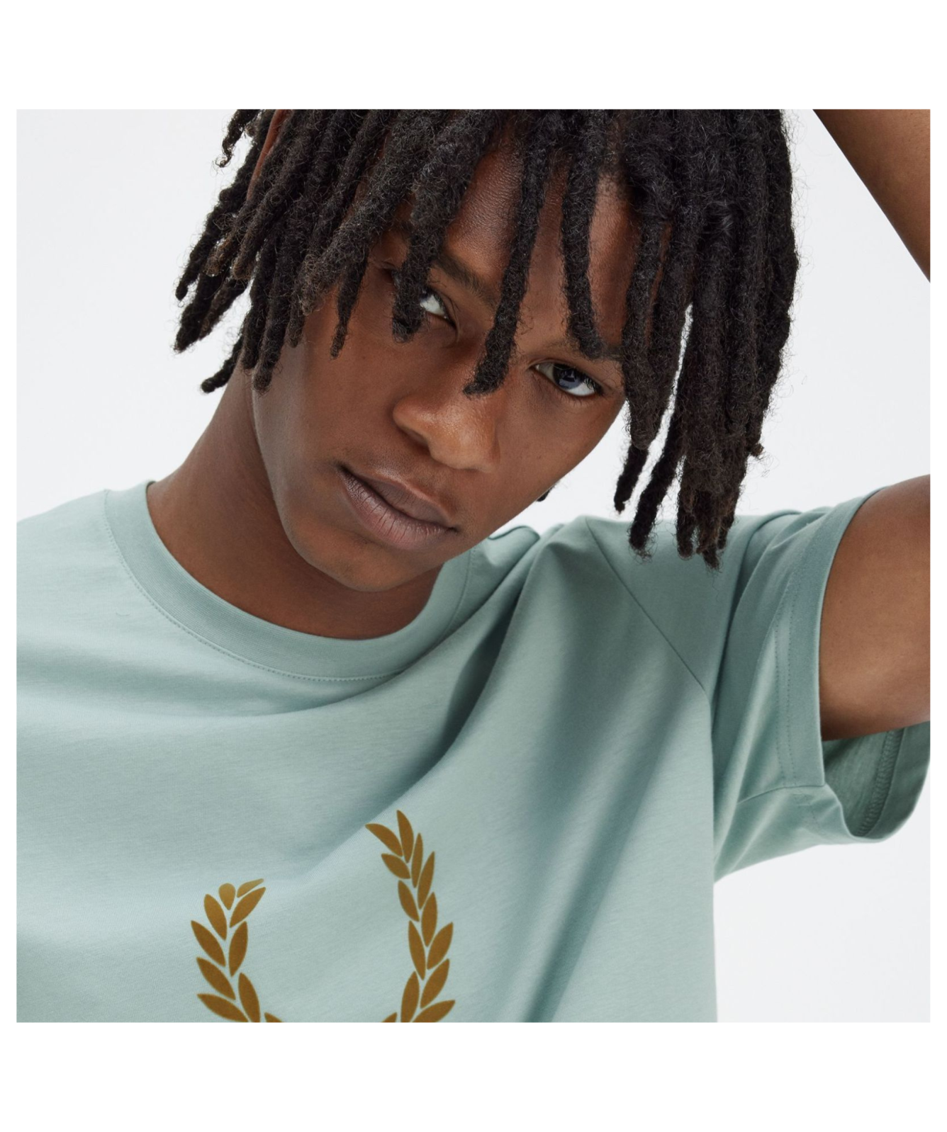 Fred Perry Men's Flocked Laurel Wreath T-Shirt | Sage or