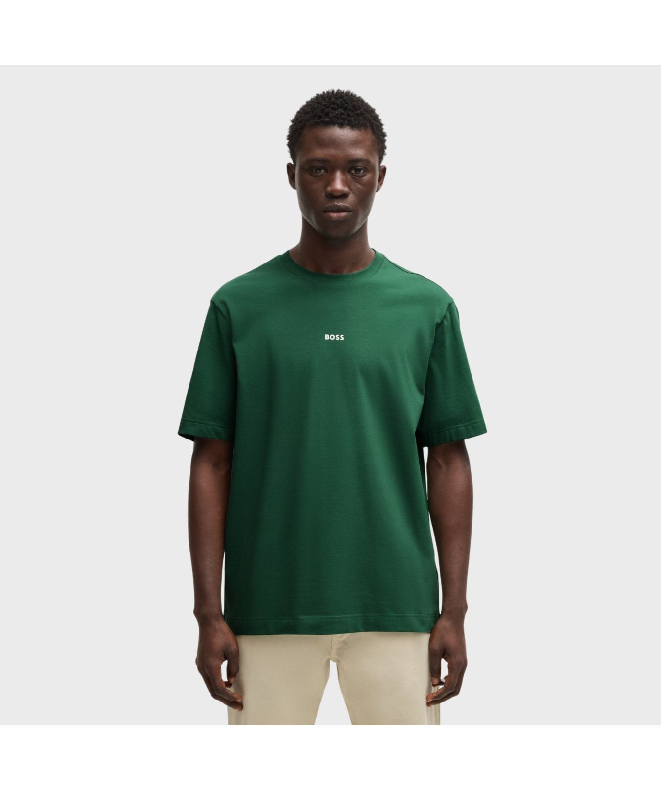 BOSS Relaxed-Fit T-Shirt In Stretch Cotton With Logo Print - Main Image