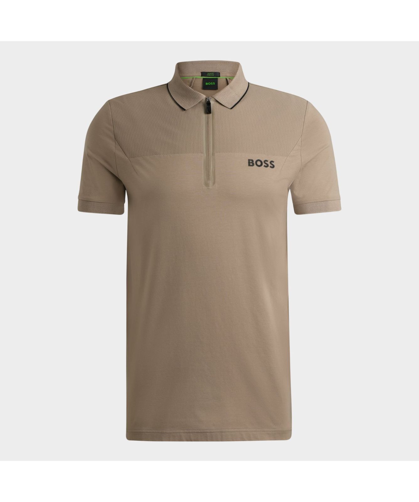 Phillix Zip Polo Shirt | Khaki - 50512799