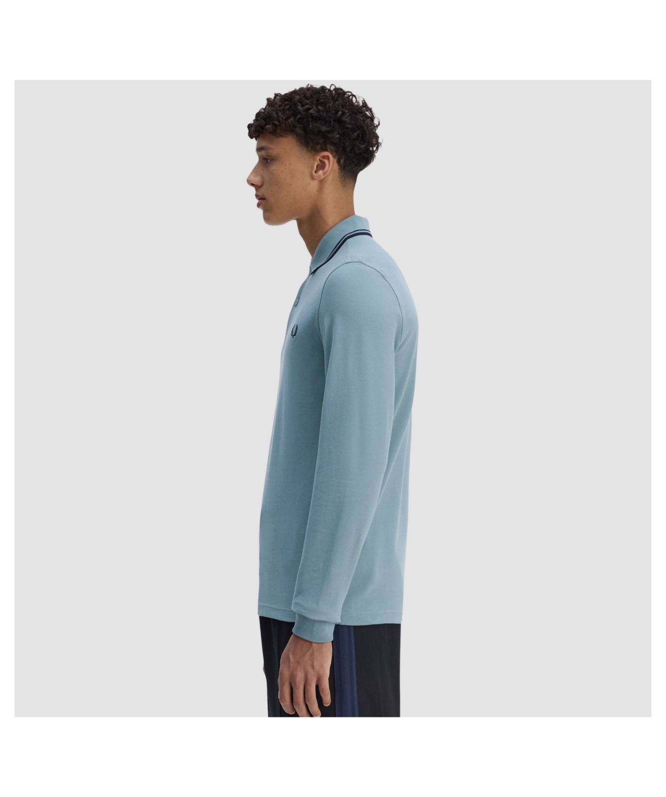 Fred Perry Long Sleeved Polo Shirt - Blue | Kular Fashion