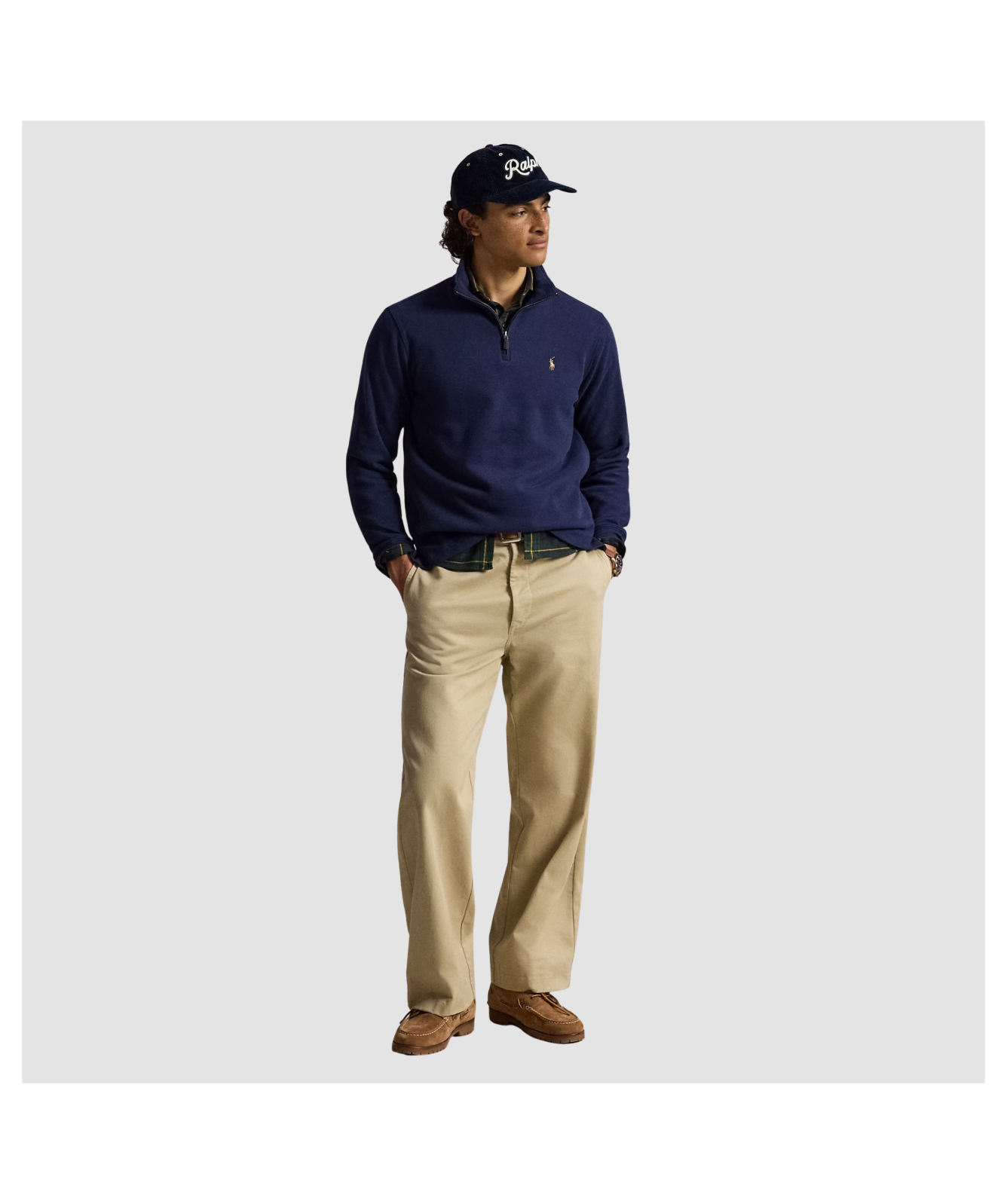 Men's Polo Ralph Lauren Estate Rib Quarter-Zip Pullover - Beige