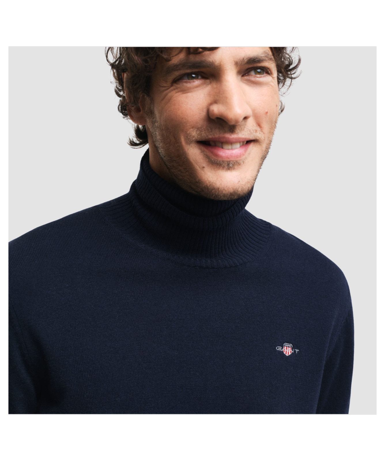 GANT Sweater | Cotton Wool Turtleneck Sweater | Navy - 8060070-433