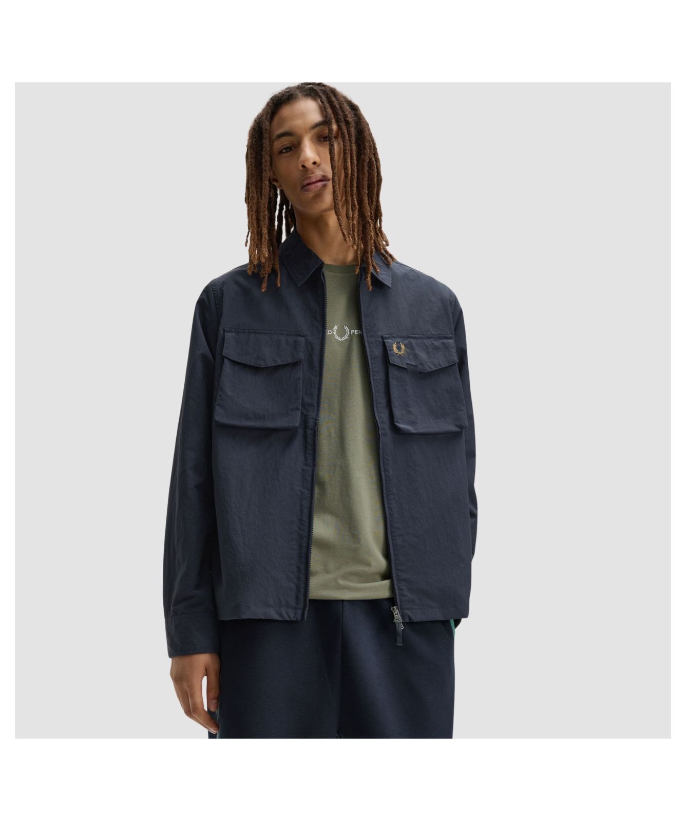 Men's Fred Perry Ripstop Zip-Through Overshirt | Kular Fashion