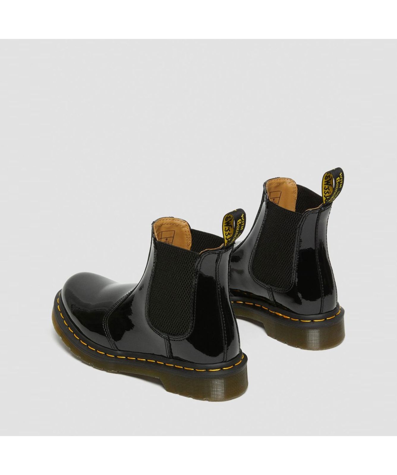 Martens Womens 2976 Patent Leather Chelsea Boots Black