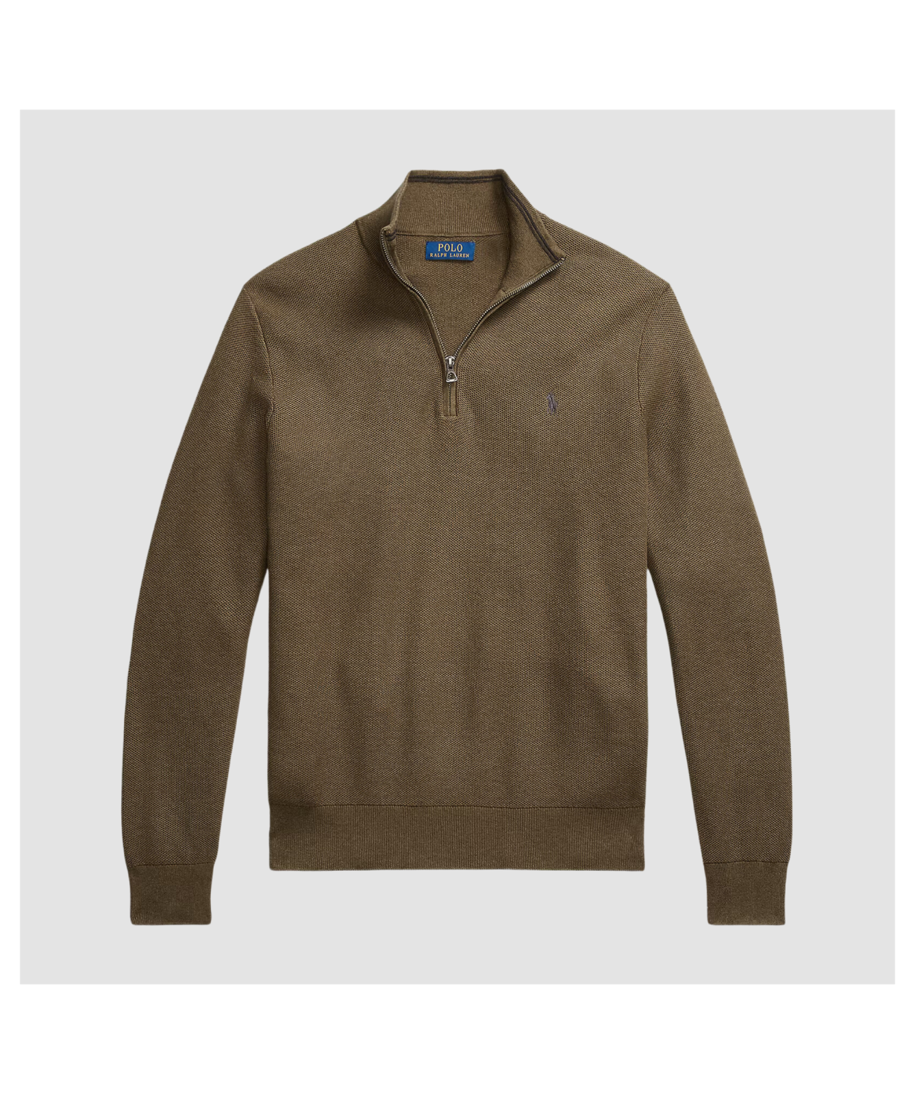 Polo Ralph Lauren Men's Mesh-Knit Quarter-Zip Jumper | Green - 651913