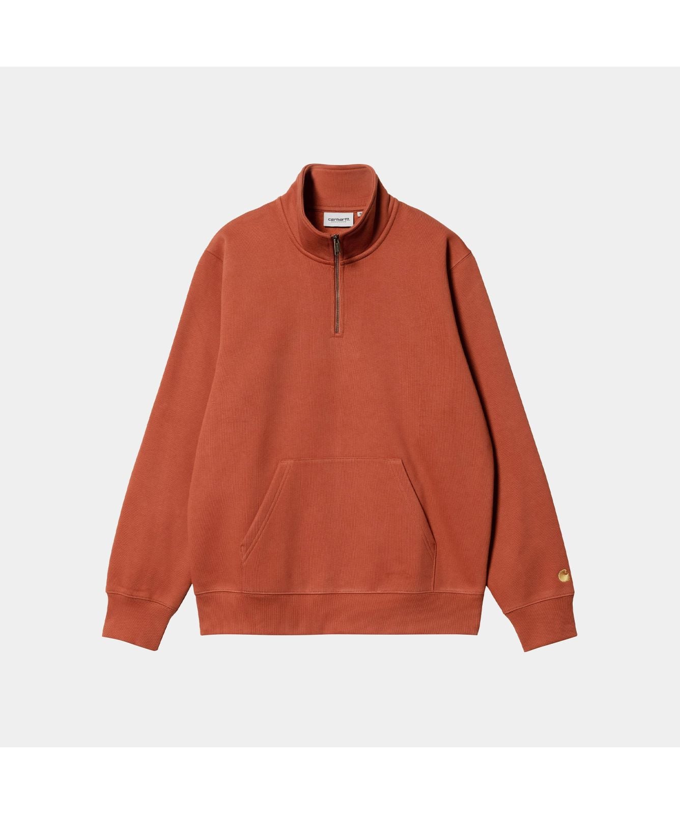 Carhartt Chase Neck Zip Sweatshirt Orange-I027038-1DG -kular fashion