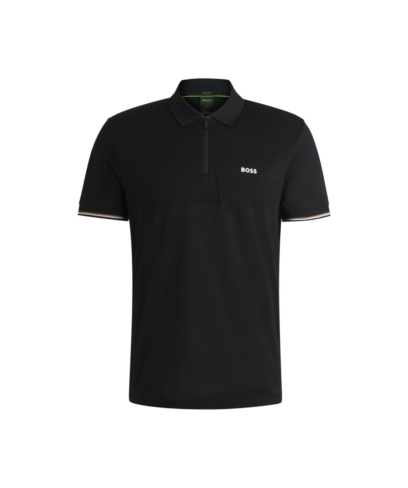 Boss Structured Cotton Philix Pima Polo Shirt | Black - 50538177