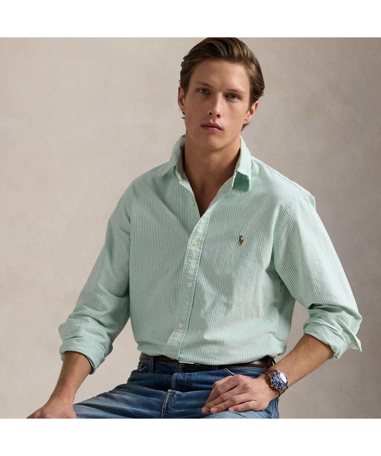 Button Down Ralph Lauren Oxford Stripe Shirt Polo Ralph Lauren