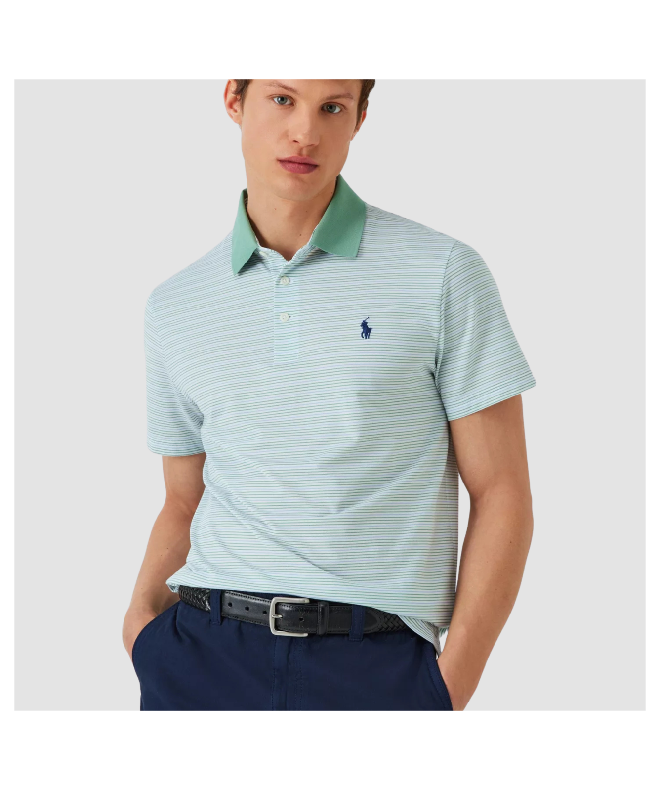トップス \"ralph lauren\"crashed american poloshirt Polo Ralph Lauren BASIC - Bluză polo - canterbury heather/gri