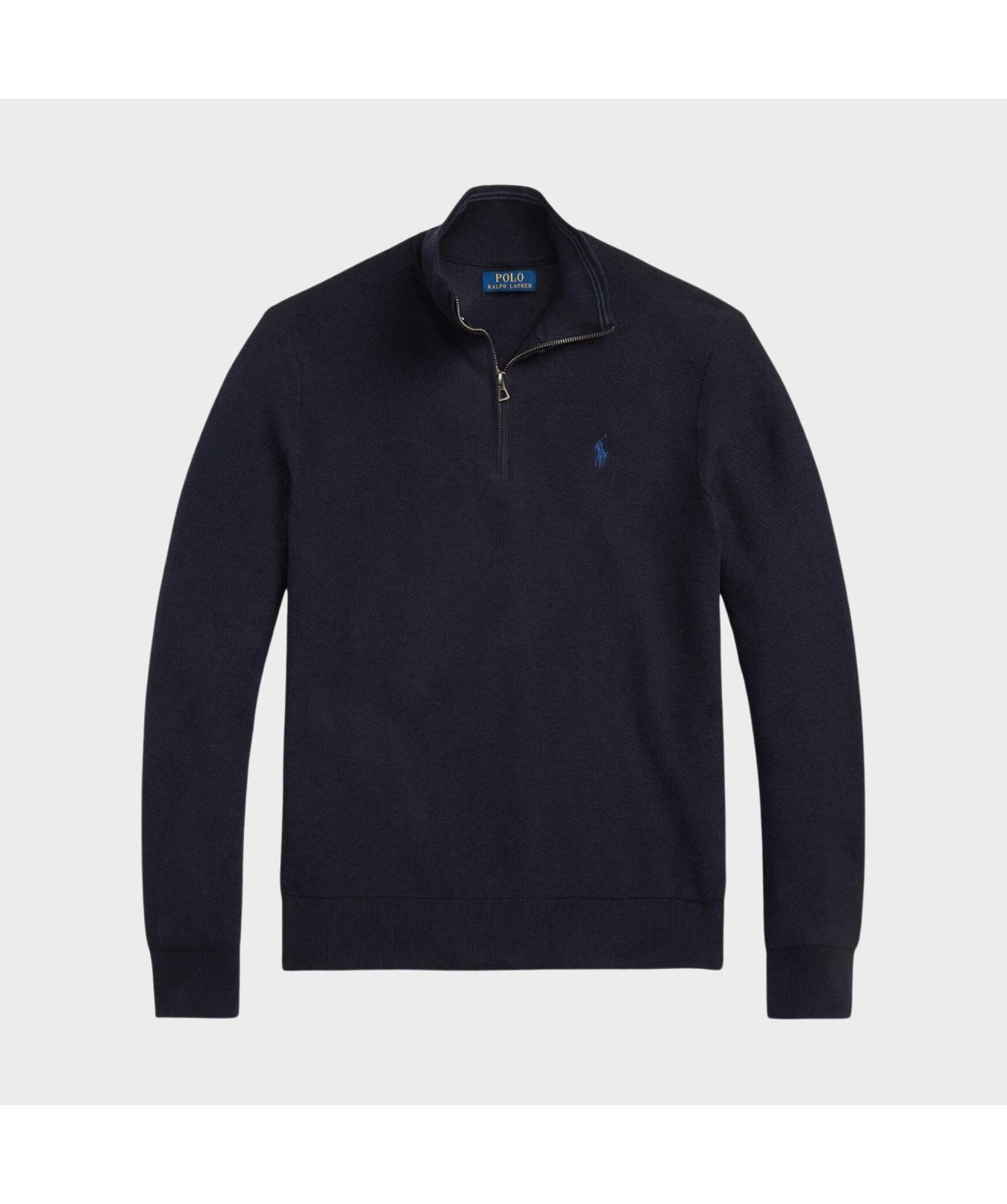 Polo Ralph Lauren Honeycomb Texture ¼ Zip Jumper | brown