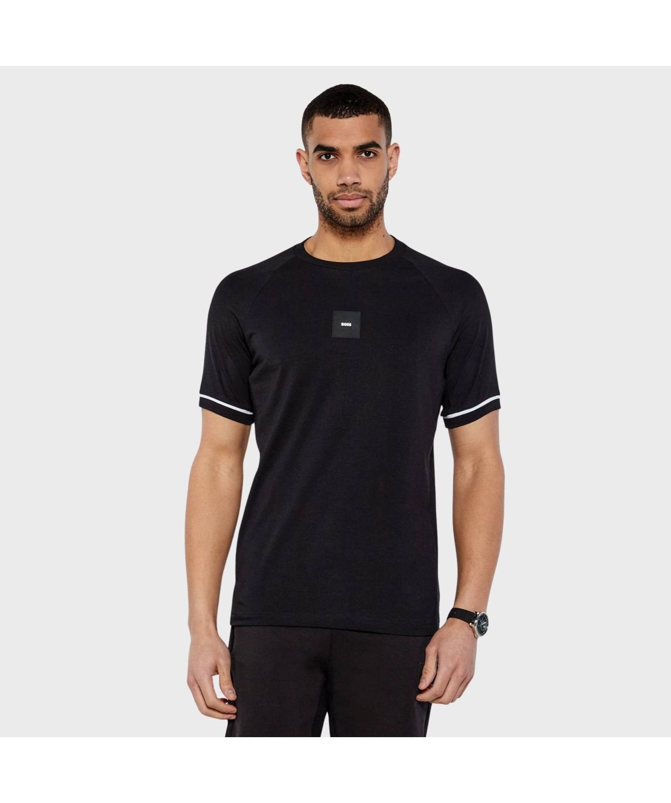 Boss Tee Rib Ac T-Shirt | Black - 50537846-001, Beige-284