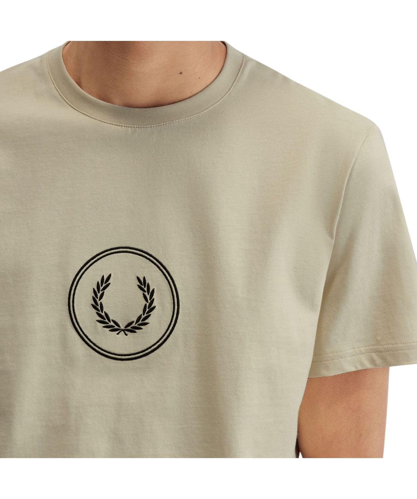 Fred Perry Mens Circle Branding T-Shirt | Beige - M5630