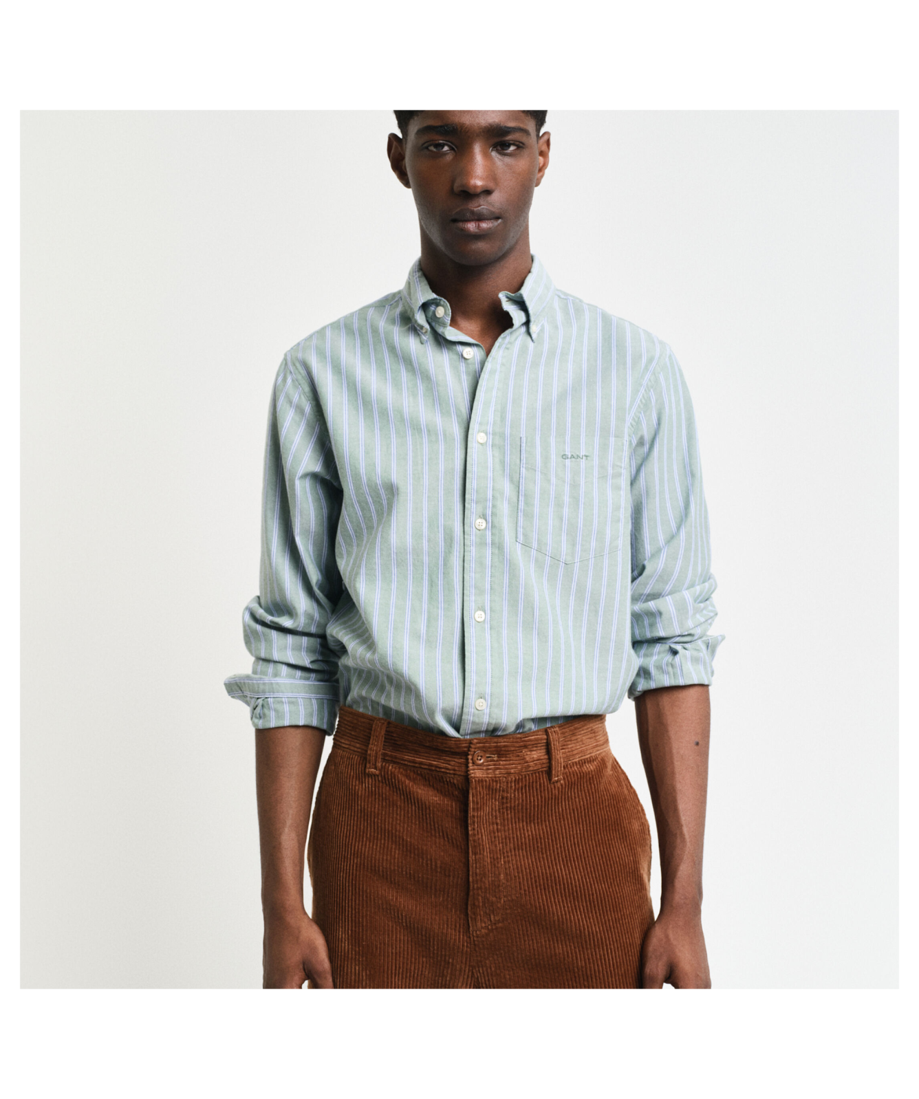 GANT Men's Archive Striped Oxford Shirt | Green - ﻿3240169-309