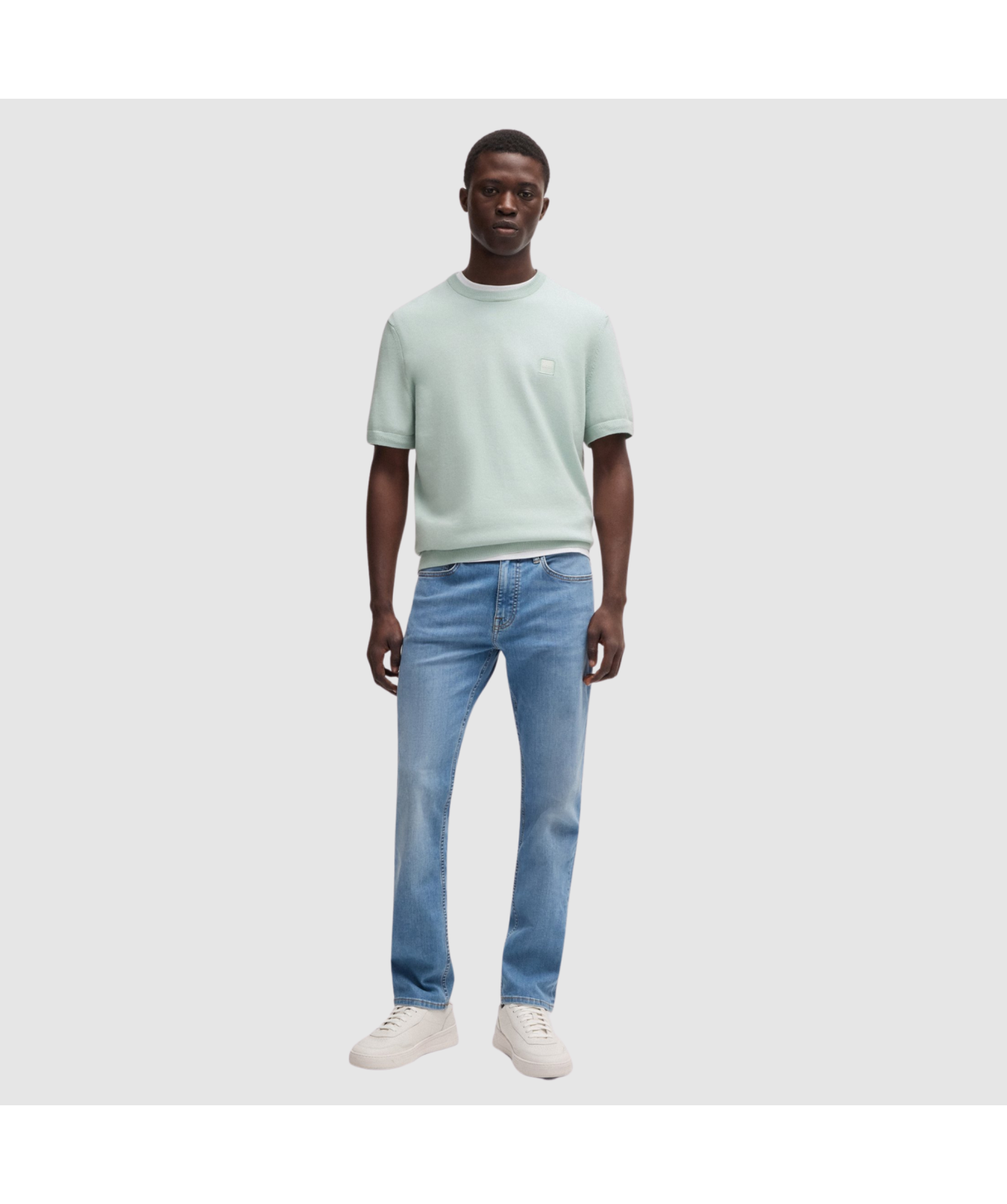 T-shirt BOSS Homme - Maille Mélange Coton & Cachemire - Coupe Décontractée - Manches Courtes - 12