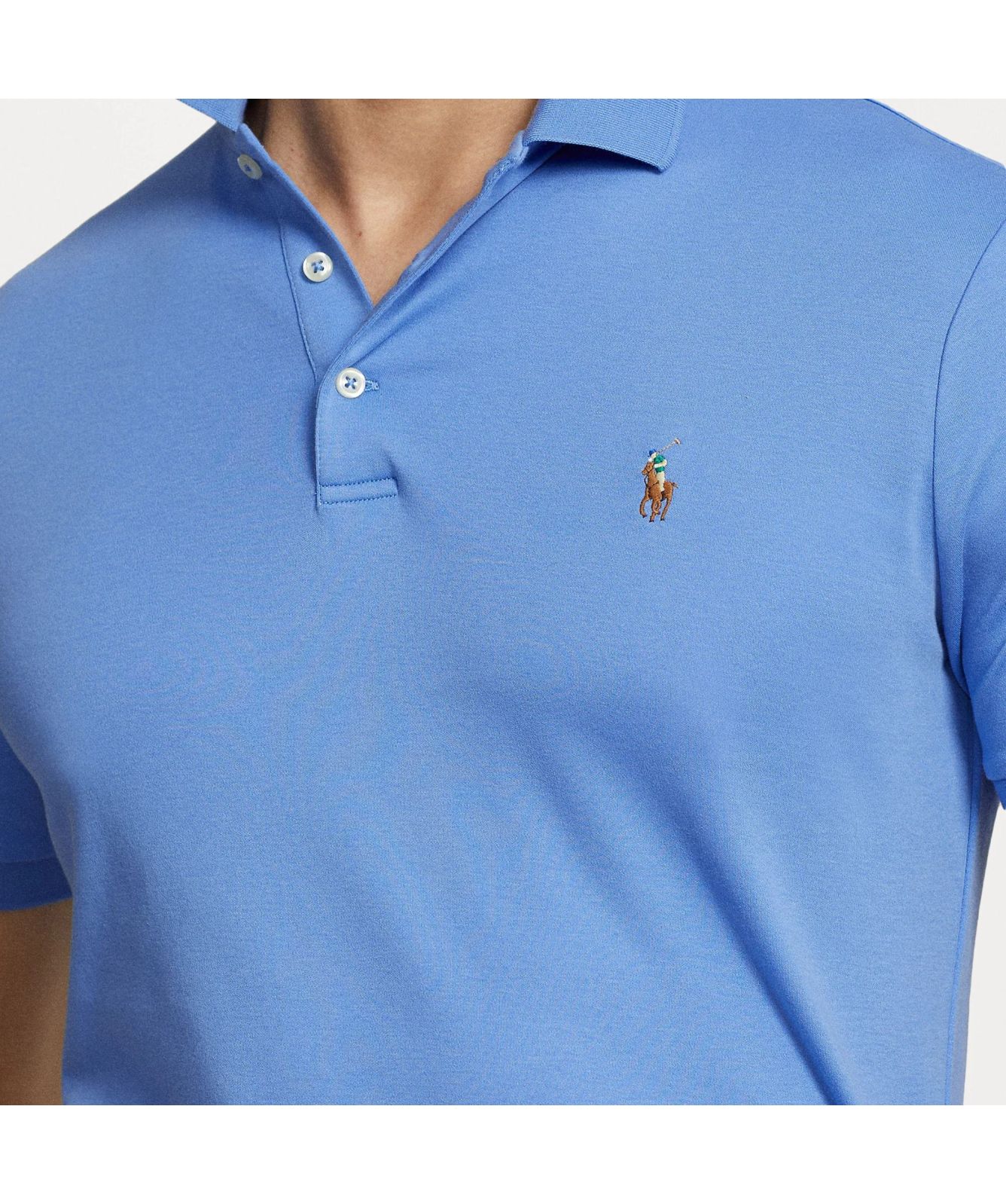 Polo Ralph Lauren Knit Custom Slim Fit Polo Shirt | Blue