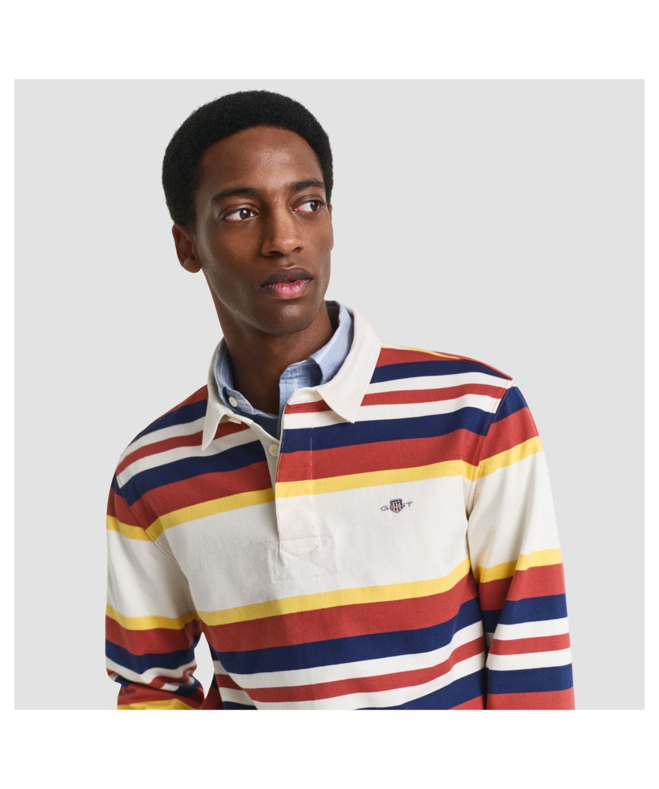 GANT Striped Heavy Rugger | Country Green - 2065056-360, Modern