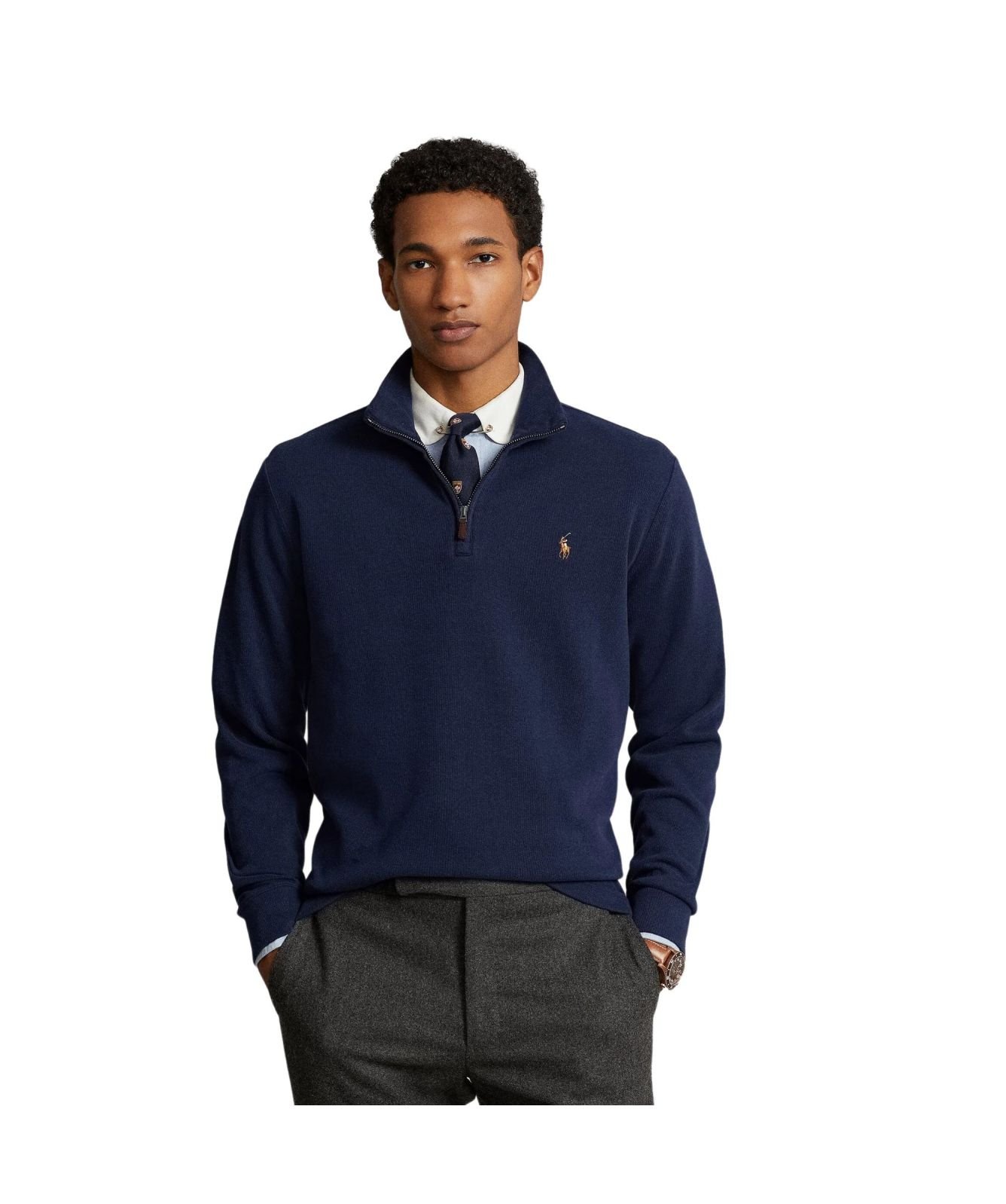 Polo Ralph Lauren Knit ¼ Zip Jumper | Navy-710671929029 at