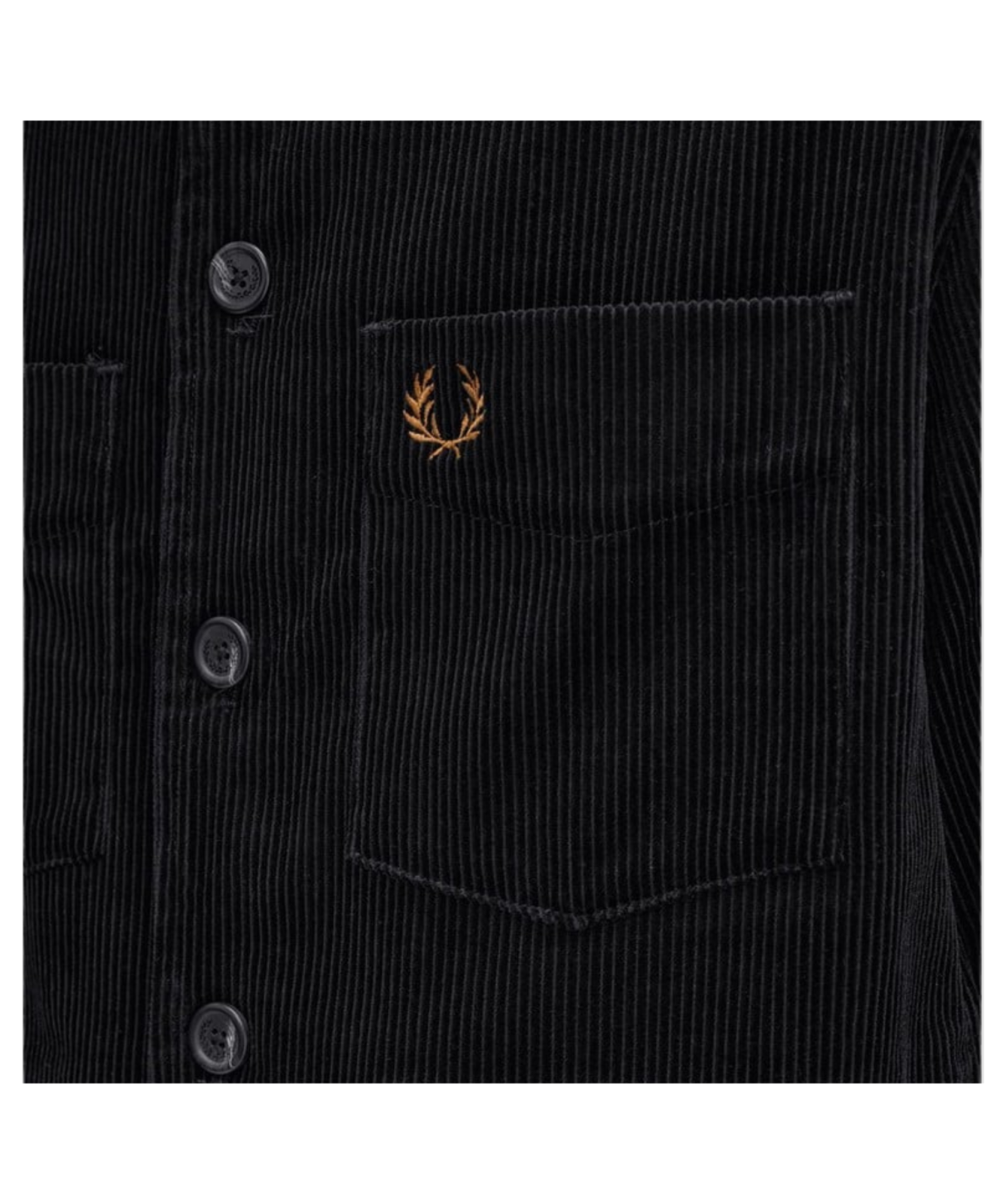 Fred Perry Cord Overshirt | Black - M6658-102