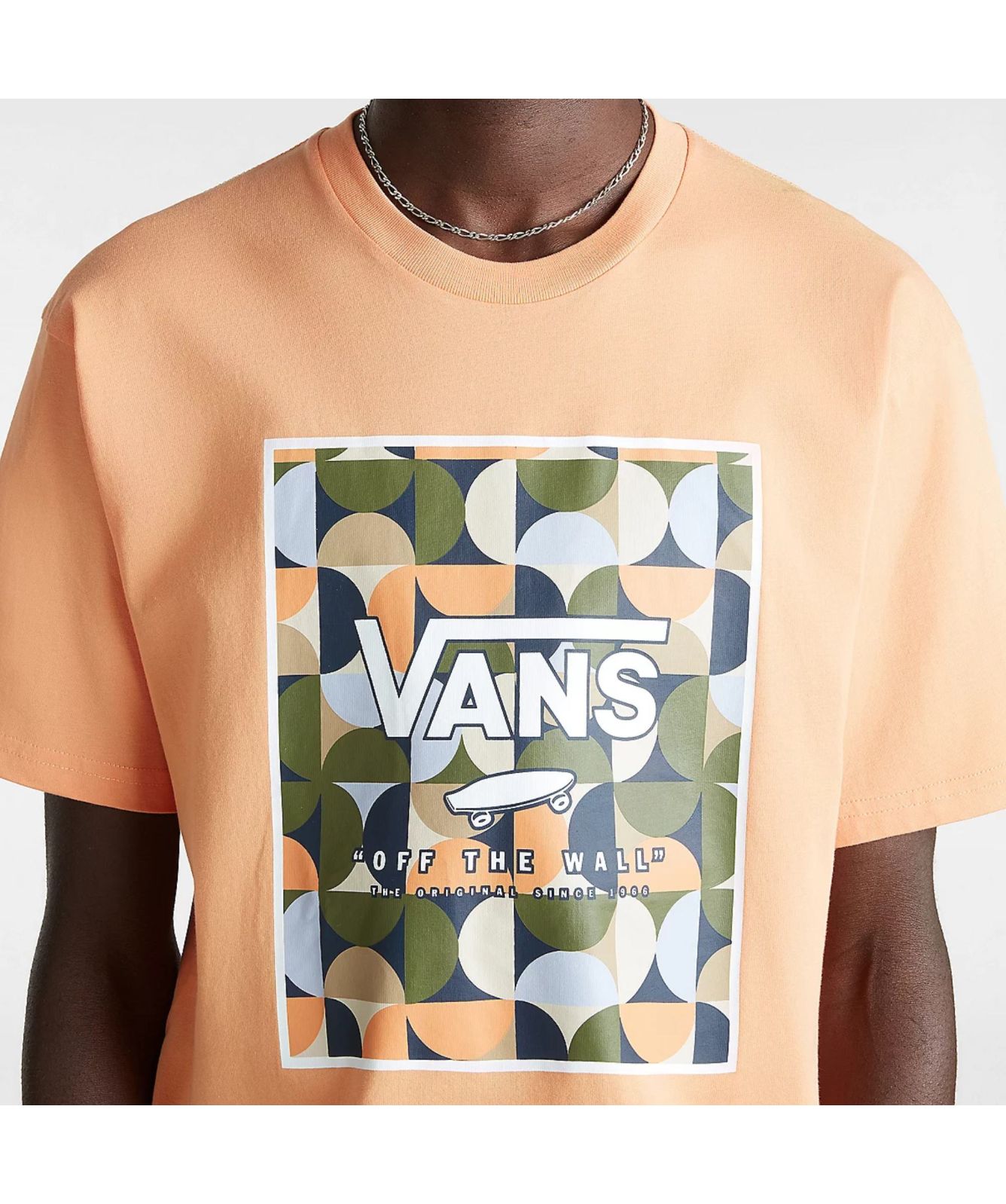 ◆VANS◆バンズ CLASSIC PRINT BOX Tシャツ Vans Classic Print Box Men's Tee in blue-VN0A5E7YCZI-orange