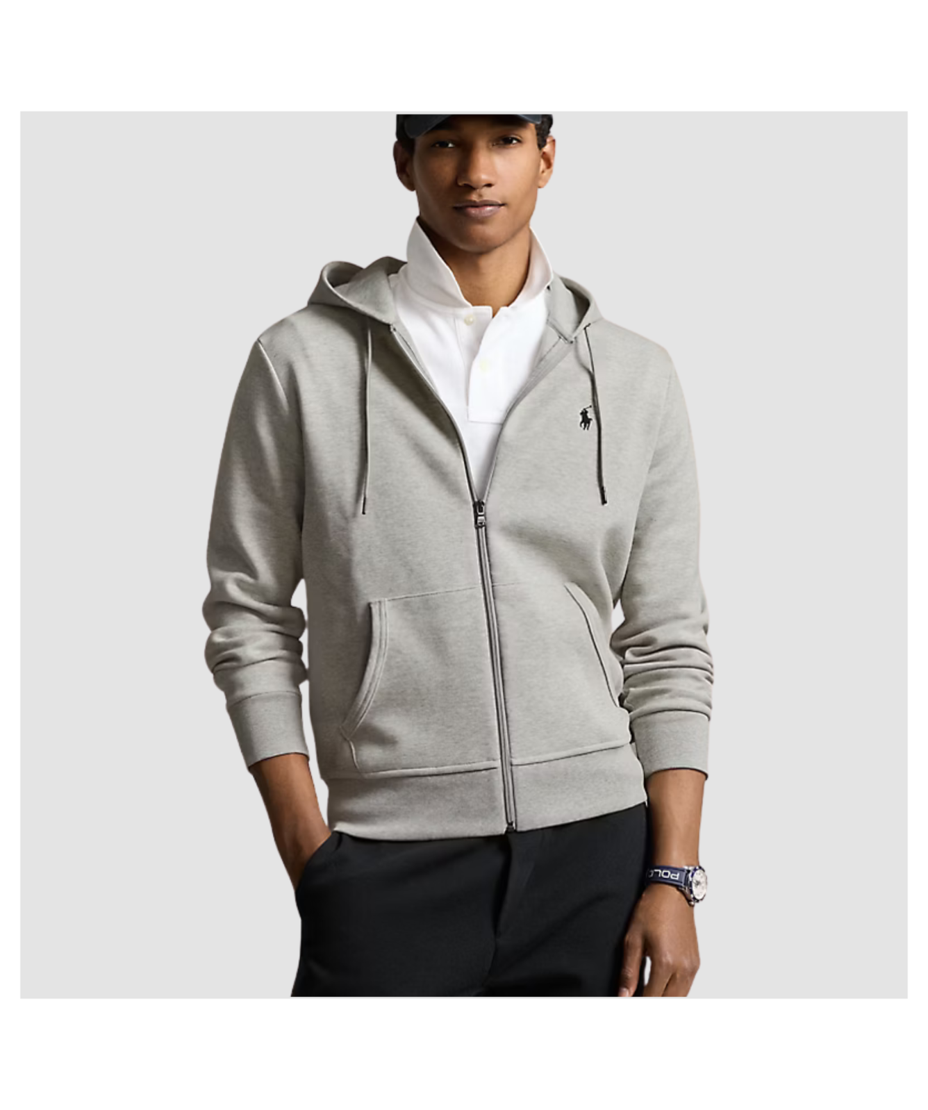 Polo Ralph Lauren Double-Knit Full-Zip Hoodie | Black