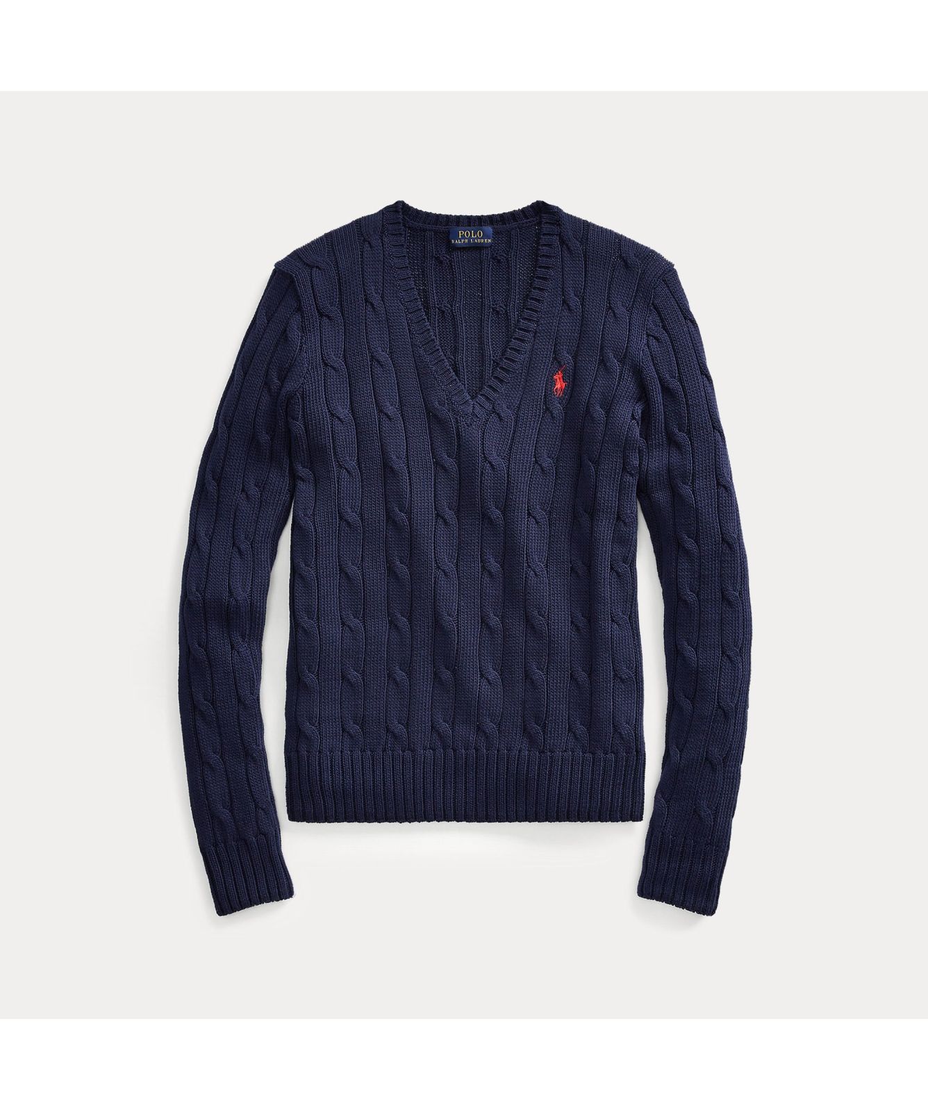 Polo Ralph Lauren Cable-Knit V-Neck Jumper Navy