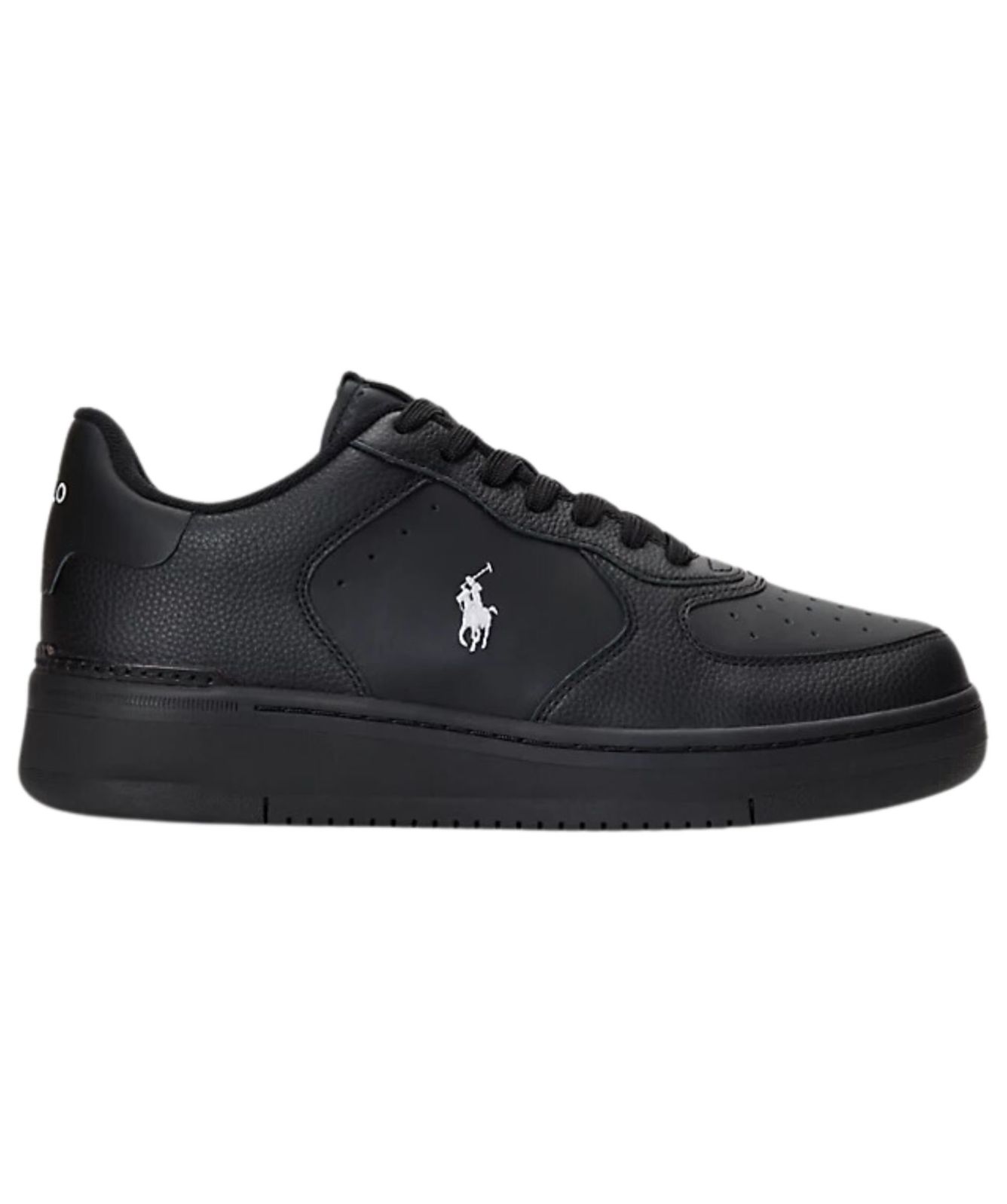 Polo Ralph Masters Leather Mens Trainers | Black - 809891791002
