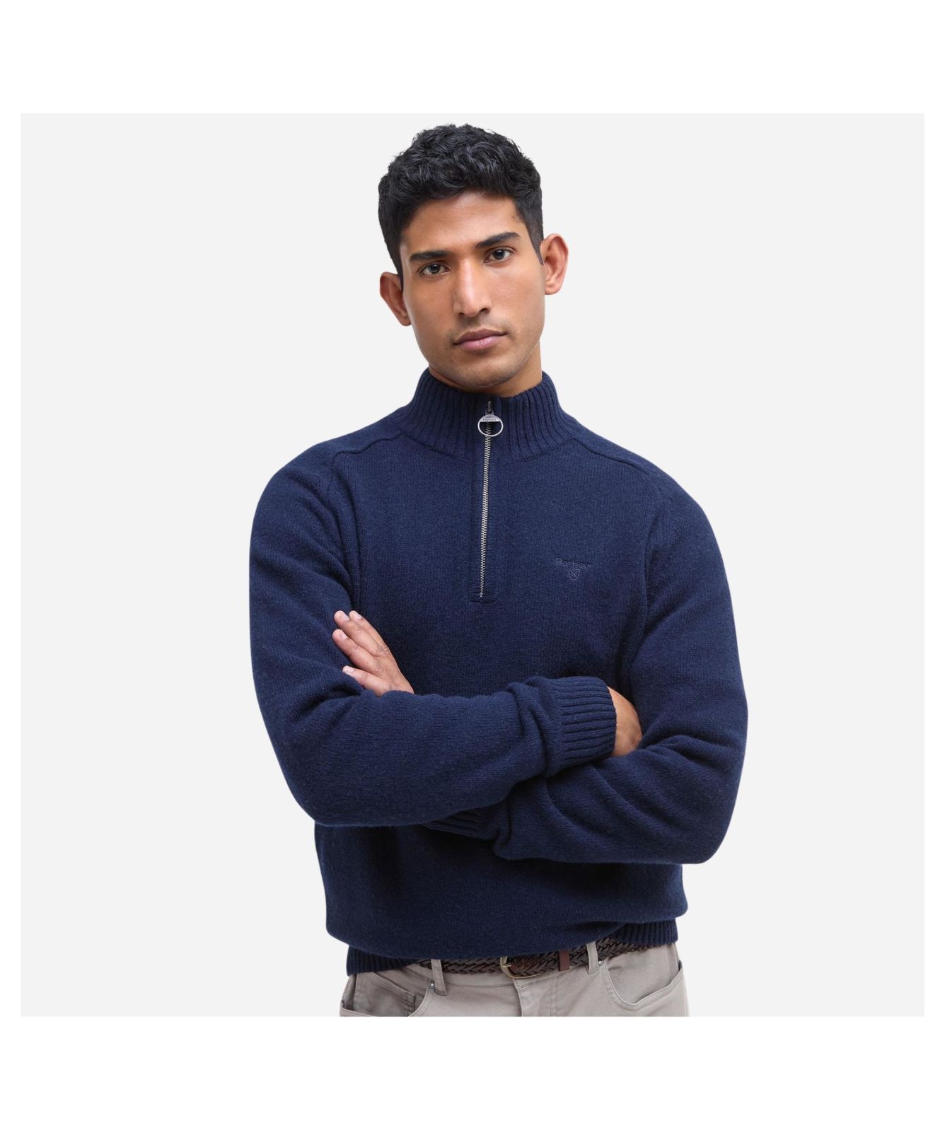 Barbour Grangetown Half Zip Jumper | Navy - MKN1653NY91, Washed