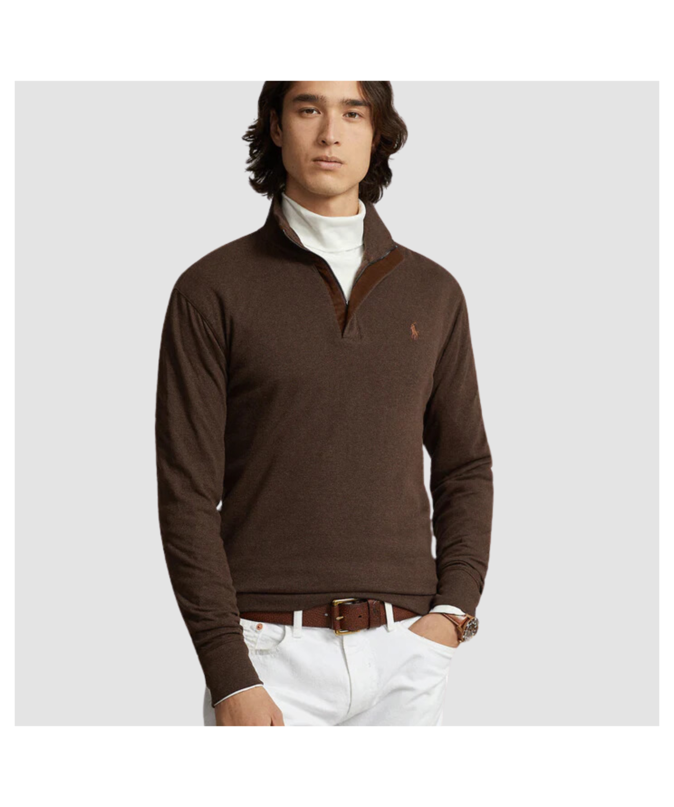 Polo Ralph Lauren Men's Herringbone Jersey Quarter-Zip