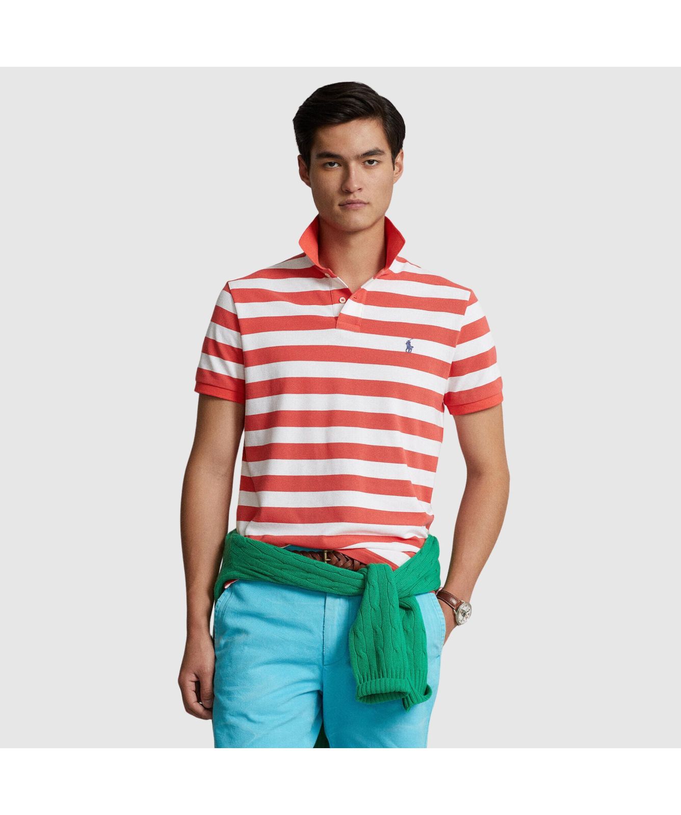Polo Ralph Lauren Custom Slim Fit Classics Stripe Polo T-Shirt