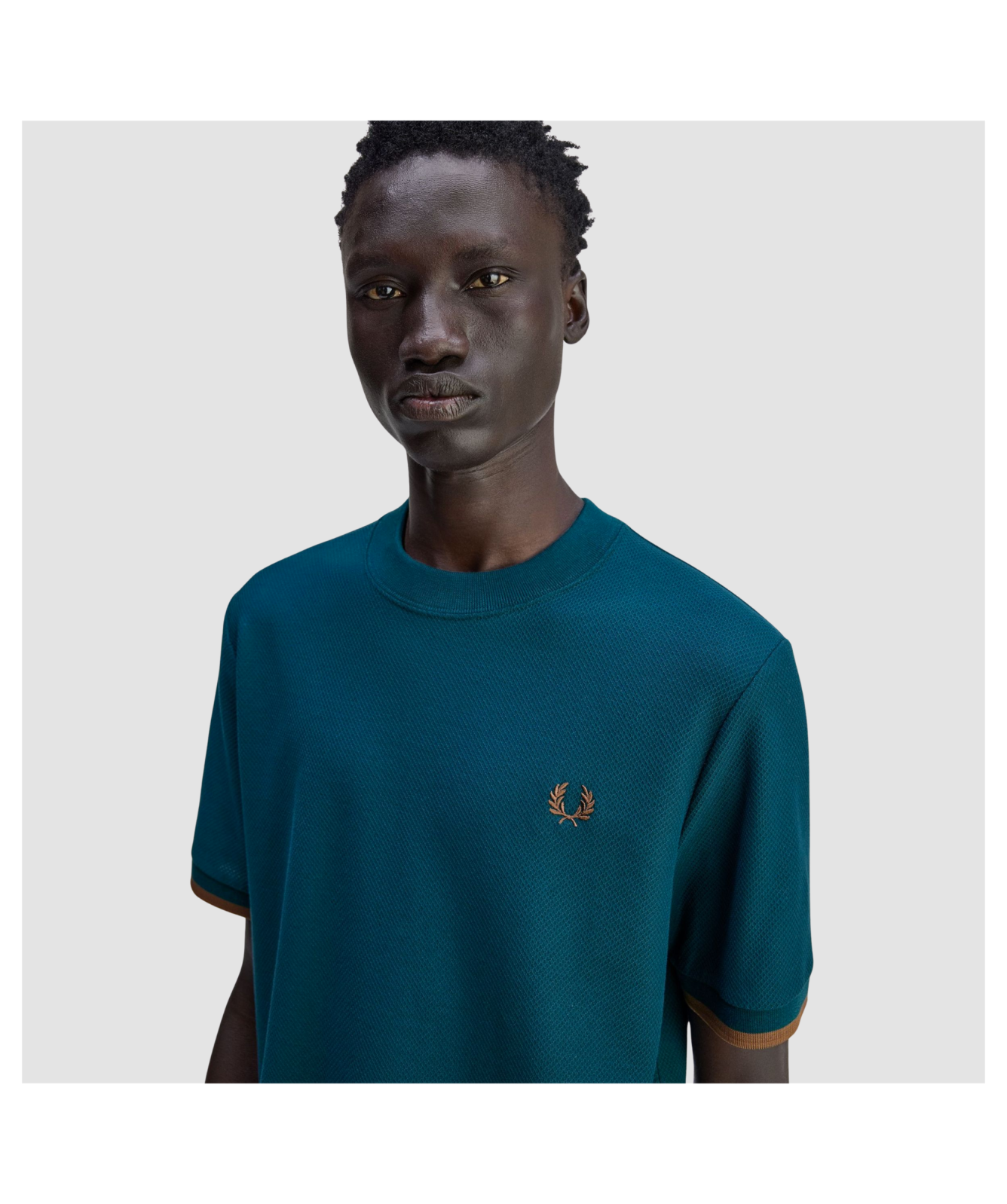 Fred Perry T-Shirt | Tipped Cuff Piqué Shirt | Dark Petrol - M4654-Z23
