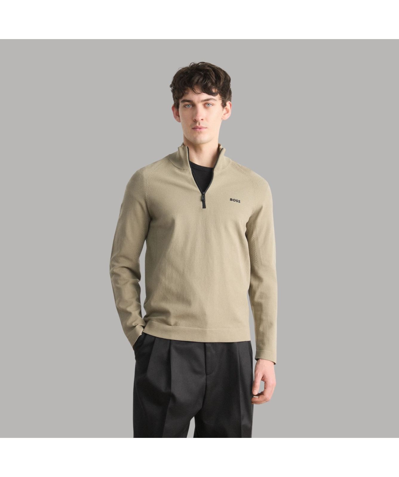 Boss K Seamless Tech ¼ Zip Sweatshirt | Khaki - 50528783-334